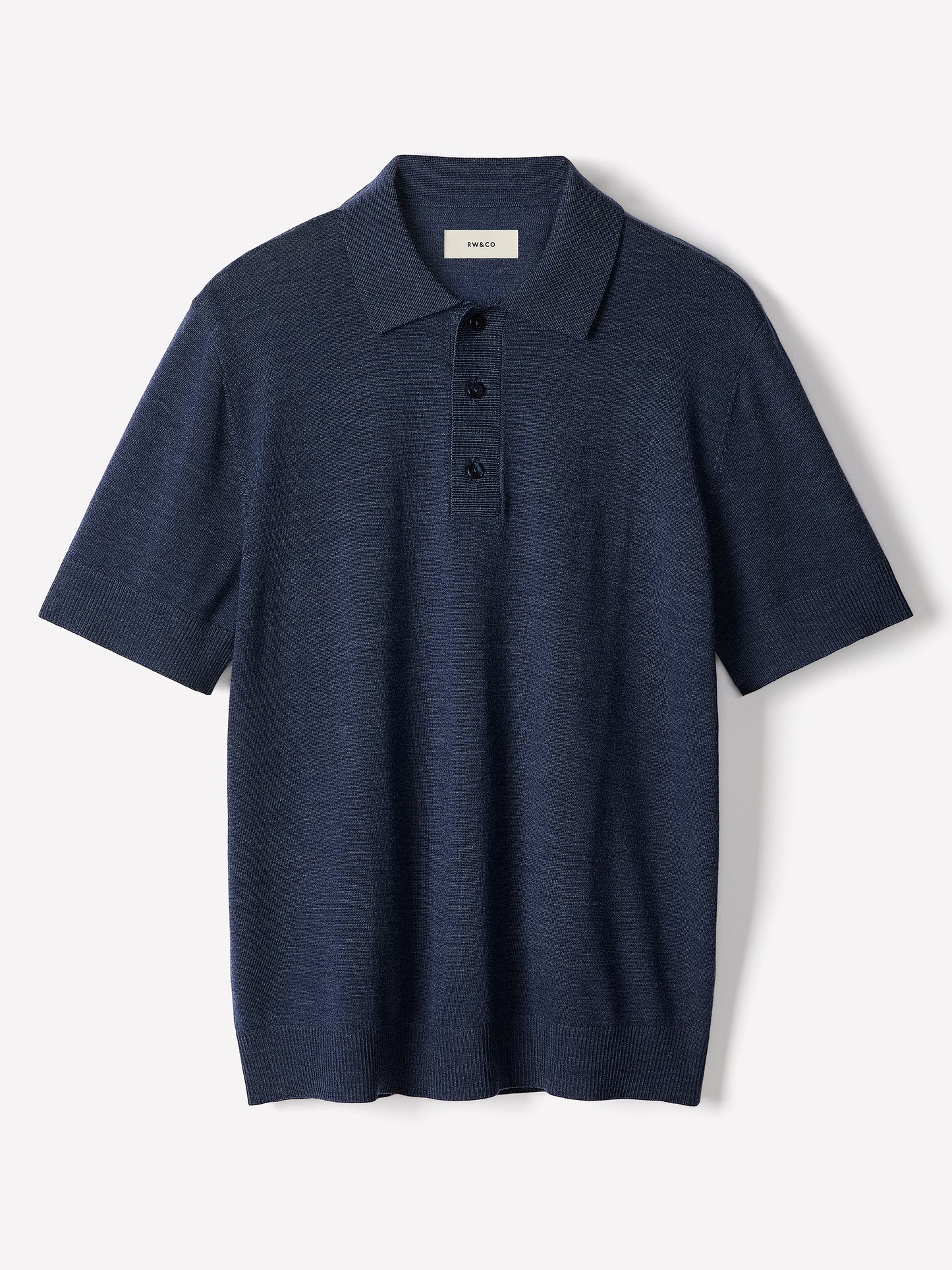 Merino Wool Polo Sweater Short Sleeve