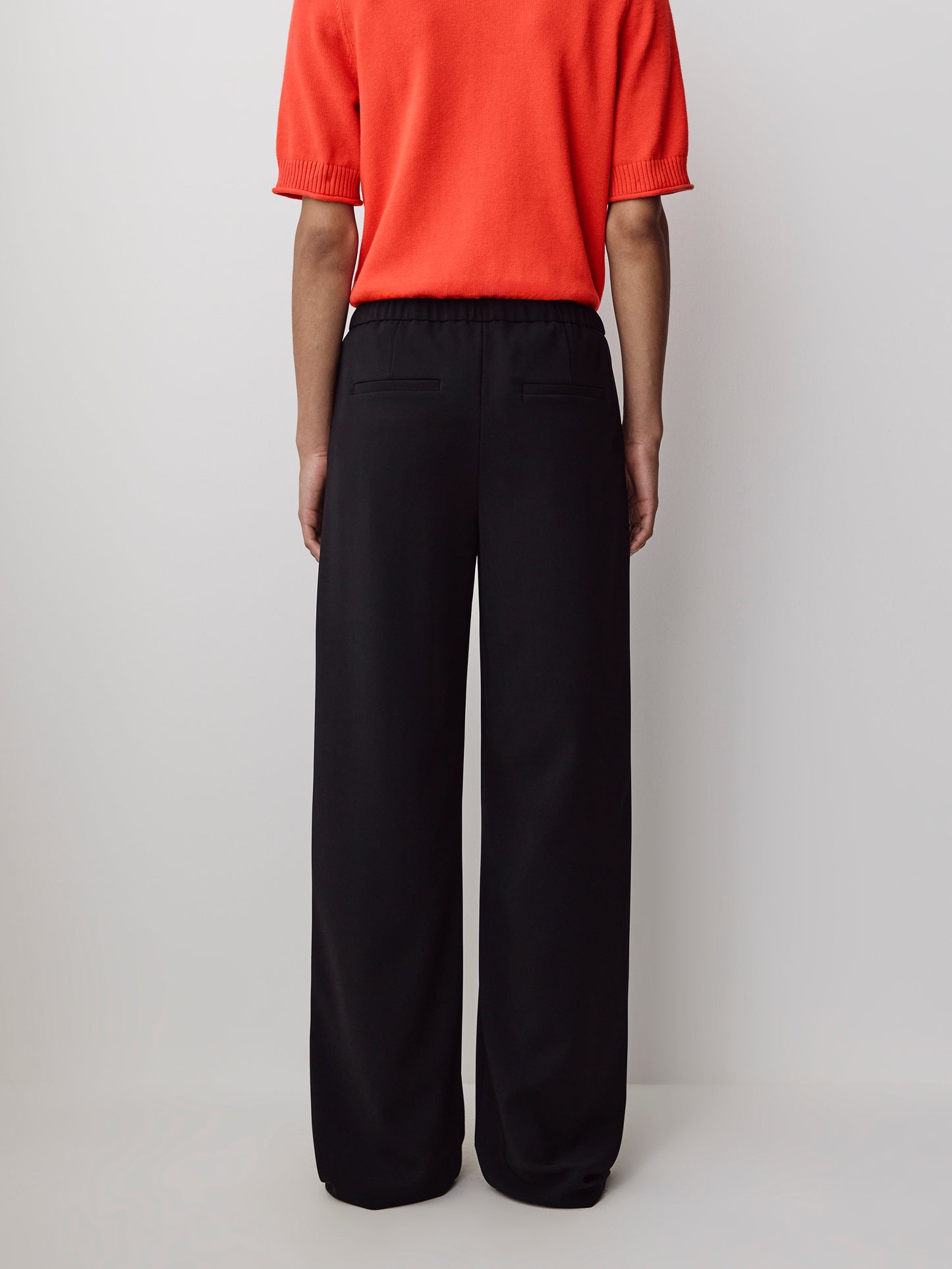 Pull-On Mid-Rise Wide-Leg Pant