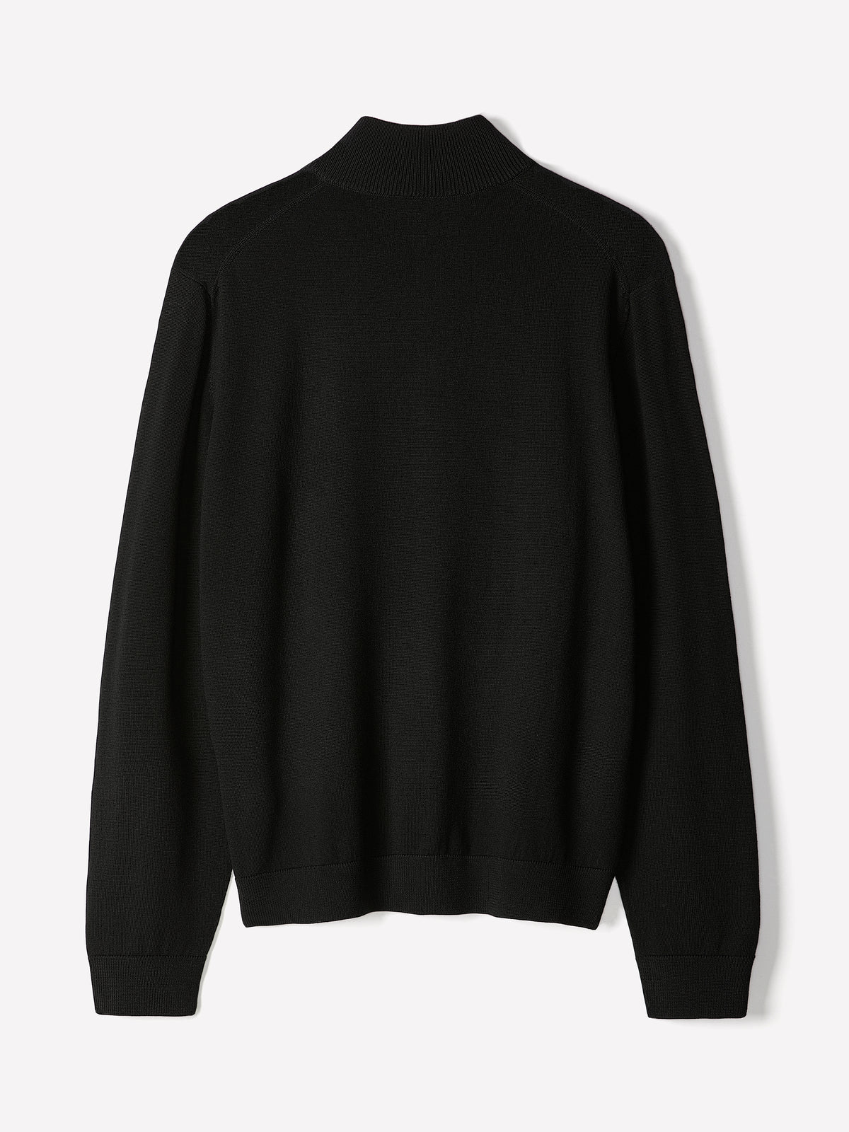 Merino-Wool Half-Zip Mock-Neck Sweater