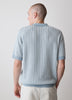 Striped Short-Sleeve Polo Sweater