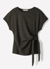 Short-Sleeve Top with Knot Detail at Waist