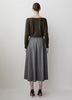 Woven High Rise Maxi Flared Skirt