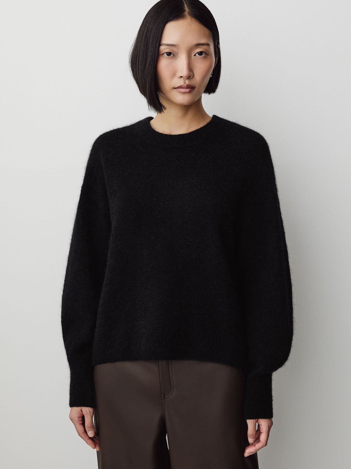 Wool-Blend Long-Sleeve Crew-Neck Sweater