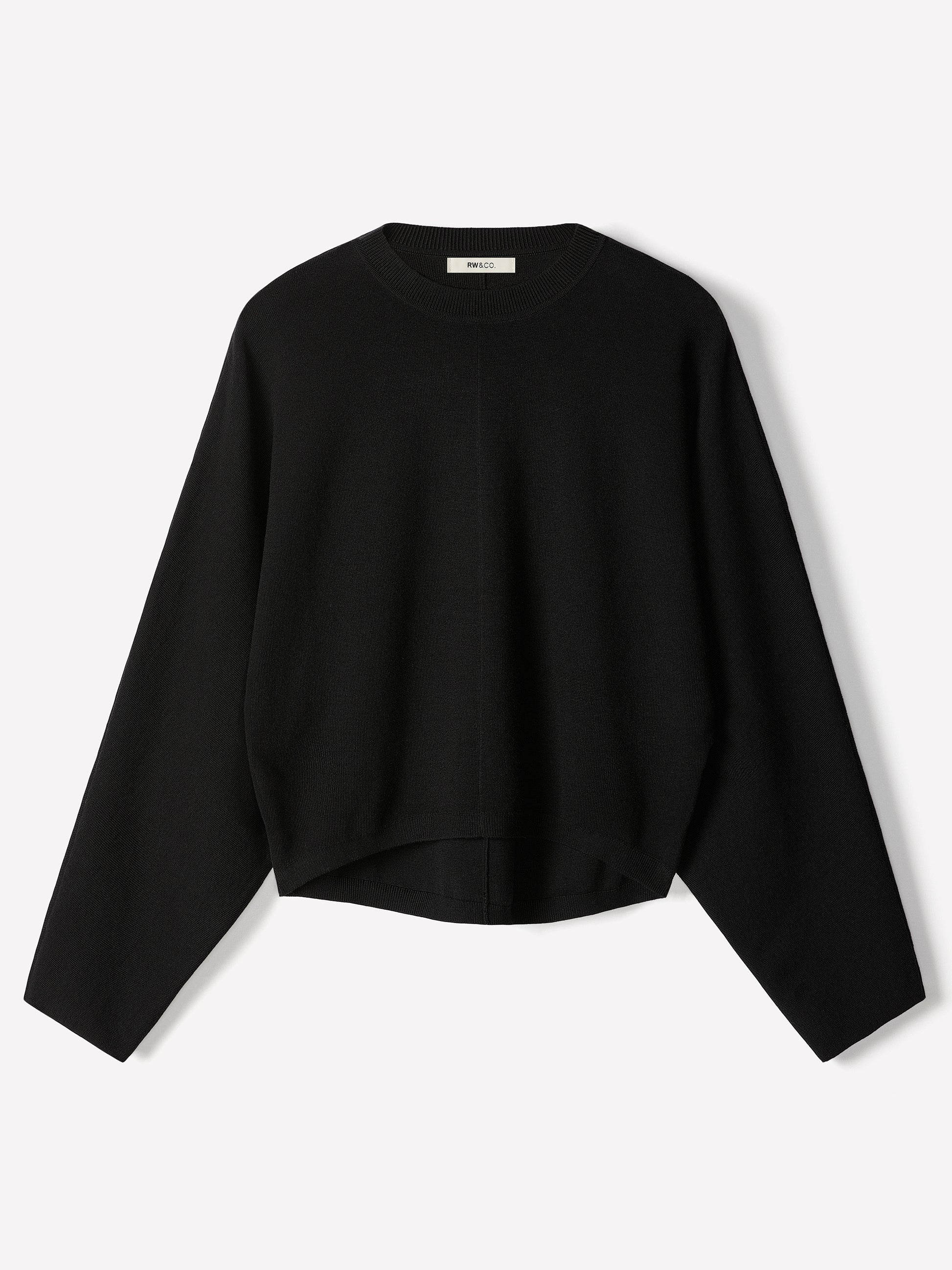 Knit Sweater Dolman Sleeve Cotton Blend