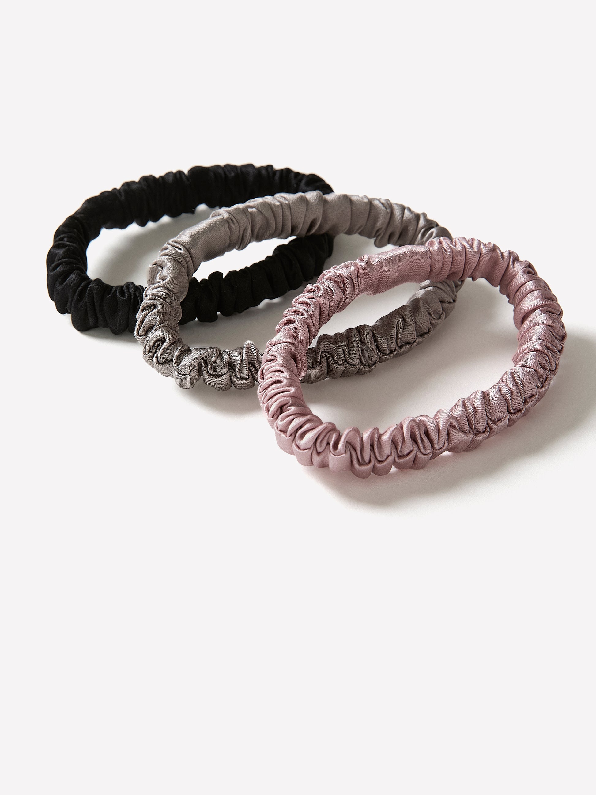 Woven Silk Hair Scrunchies Pack of 3
