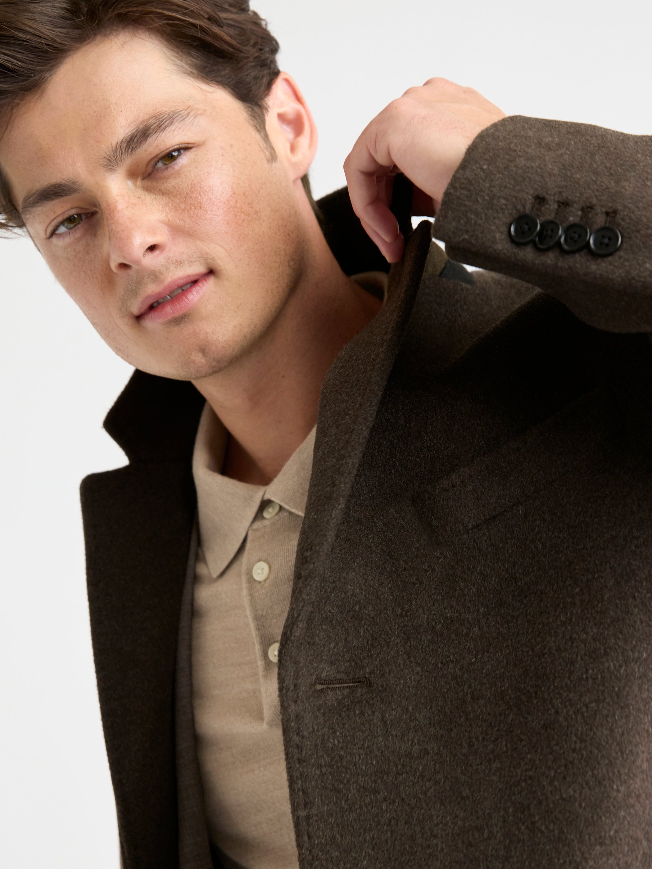 Wool and Cashmere Coat with Tailored Collar
