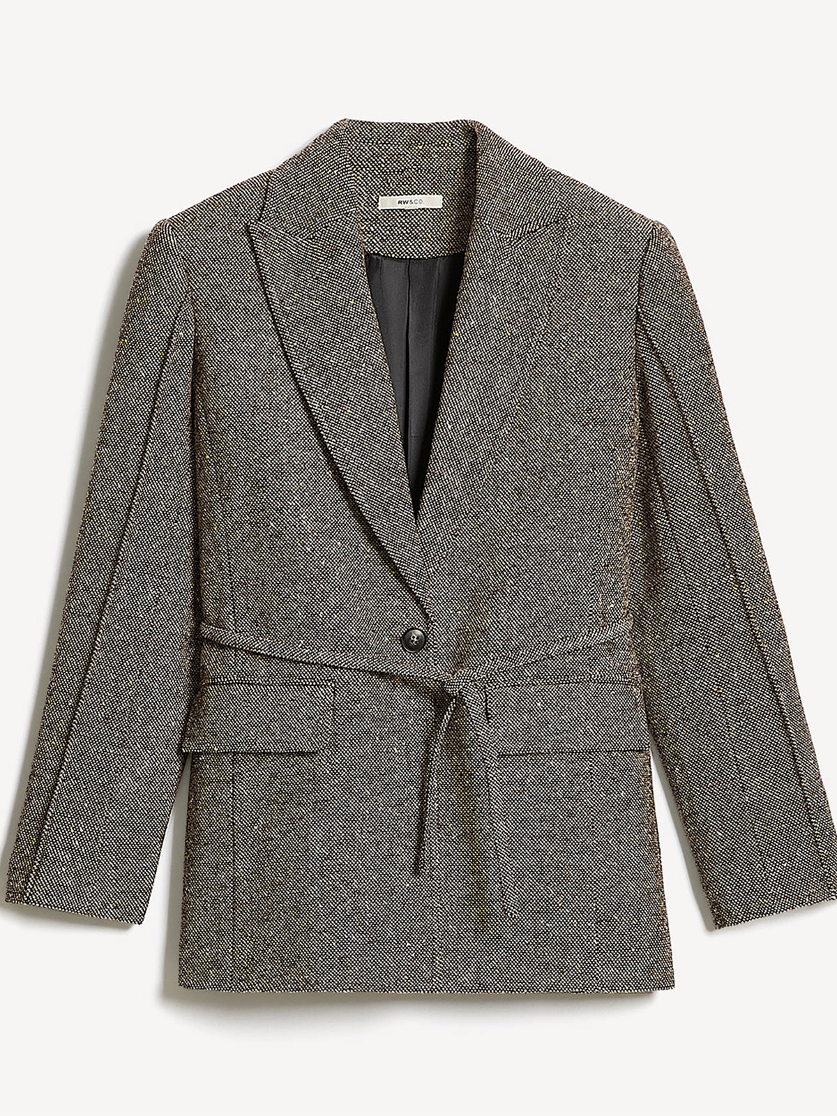 Oversized One-Button Tweed Blazer