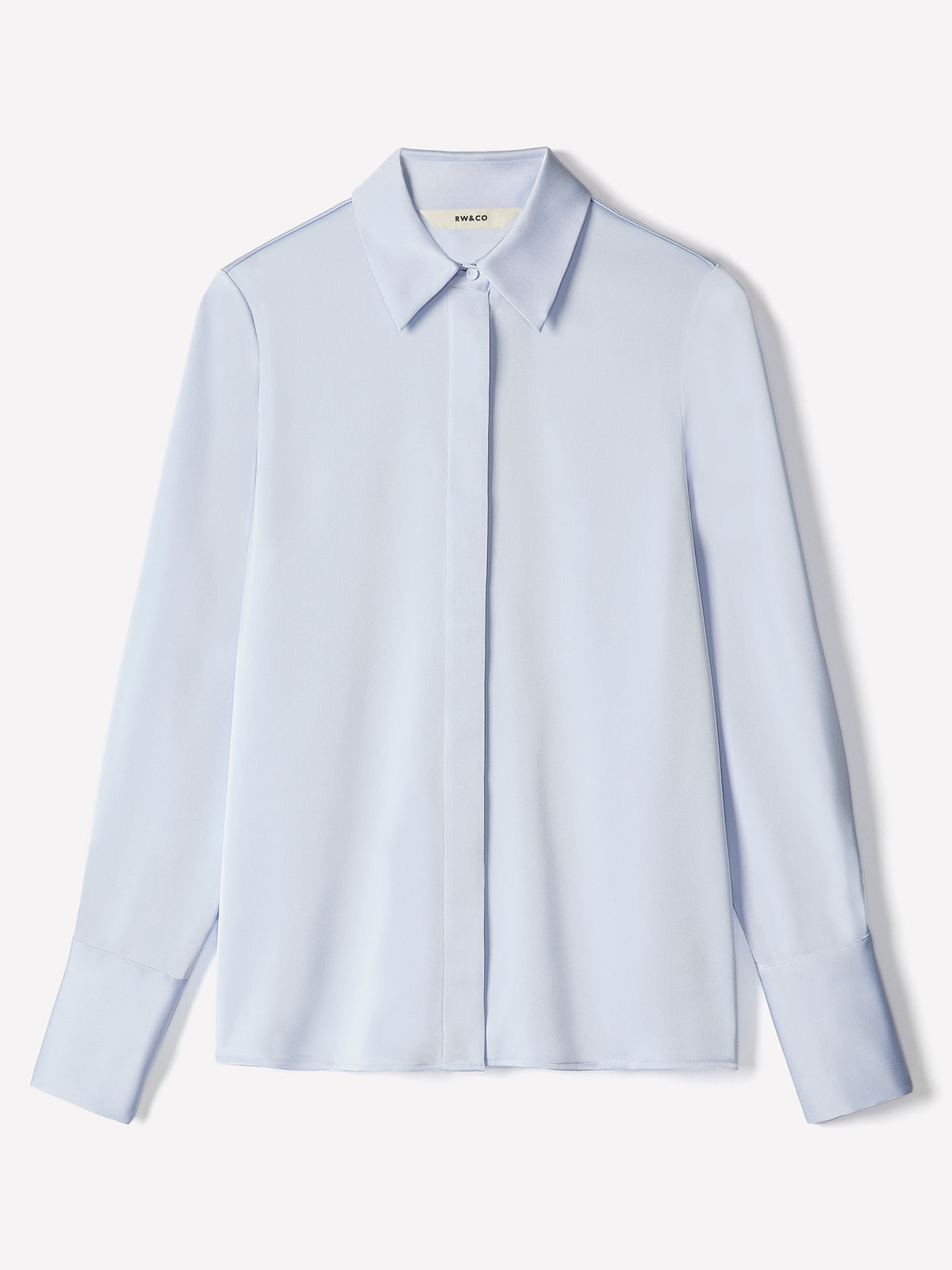 Woven Satin Long Sleeve Shirt