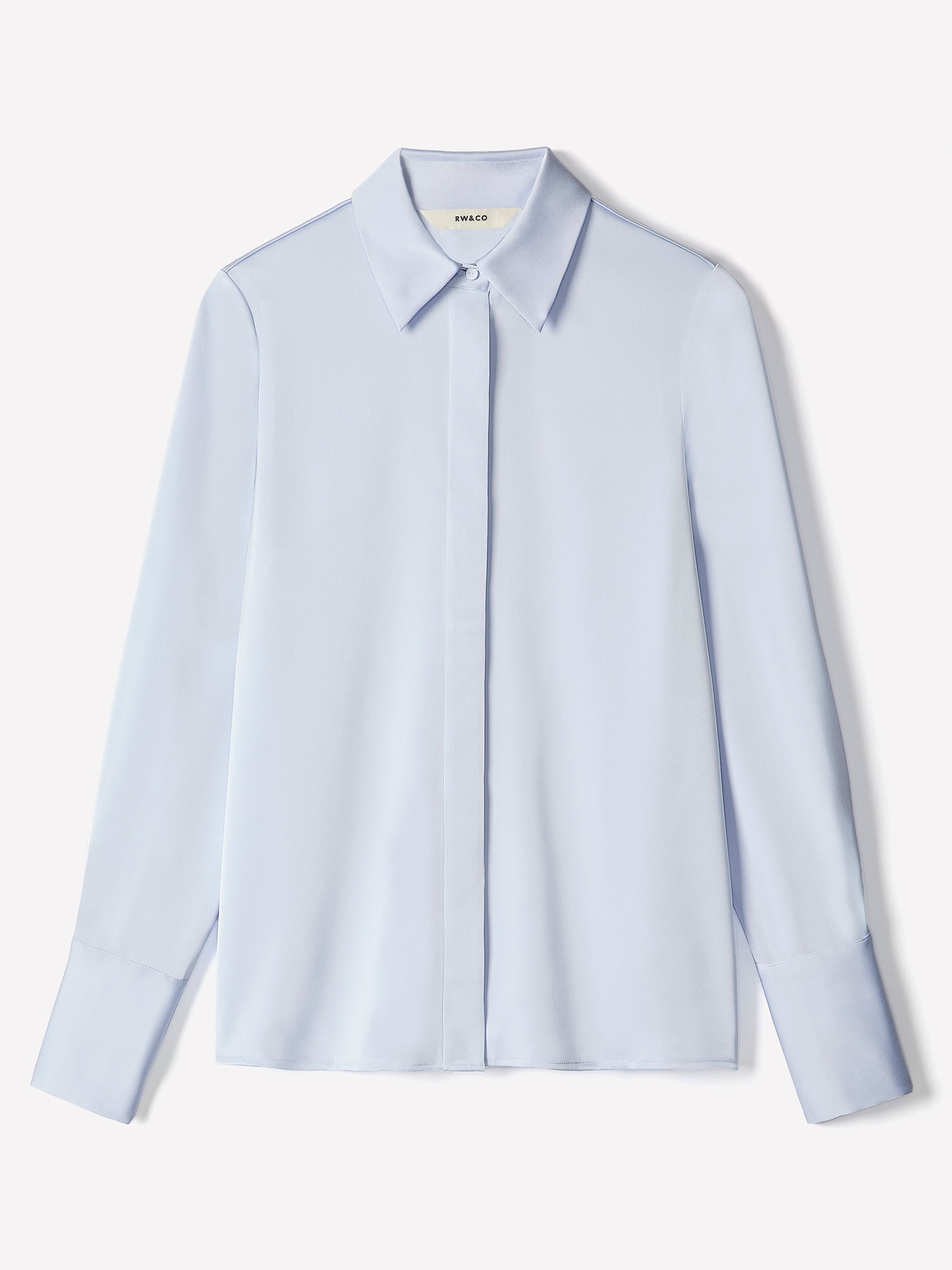 Woven Satin Long Sleeve Shirt