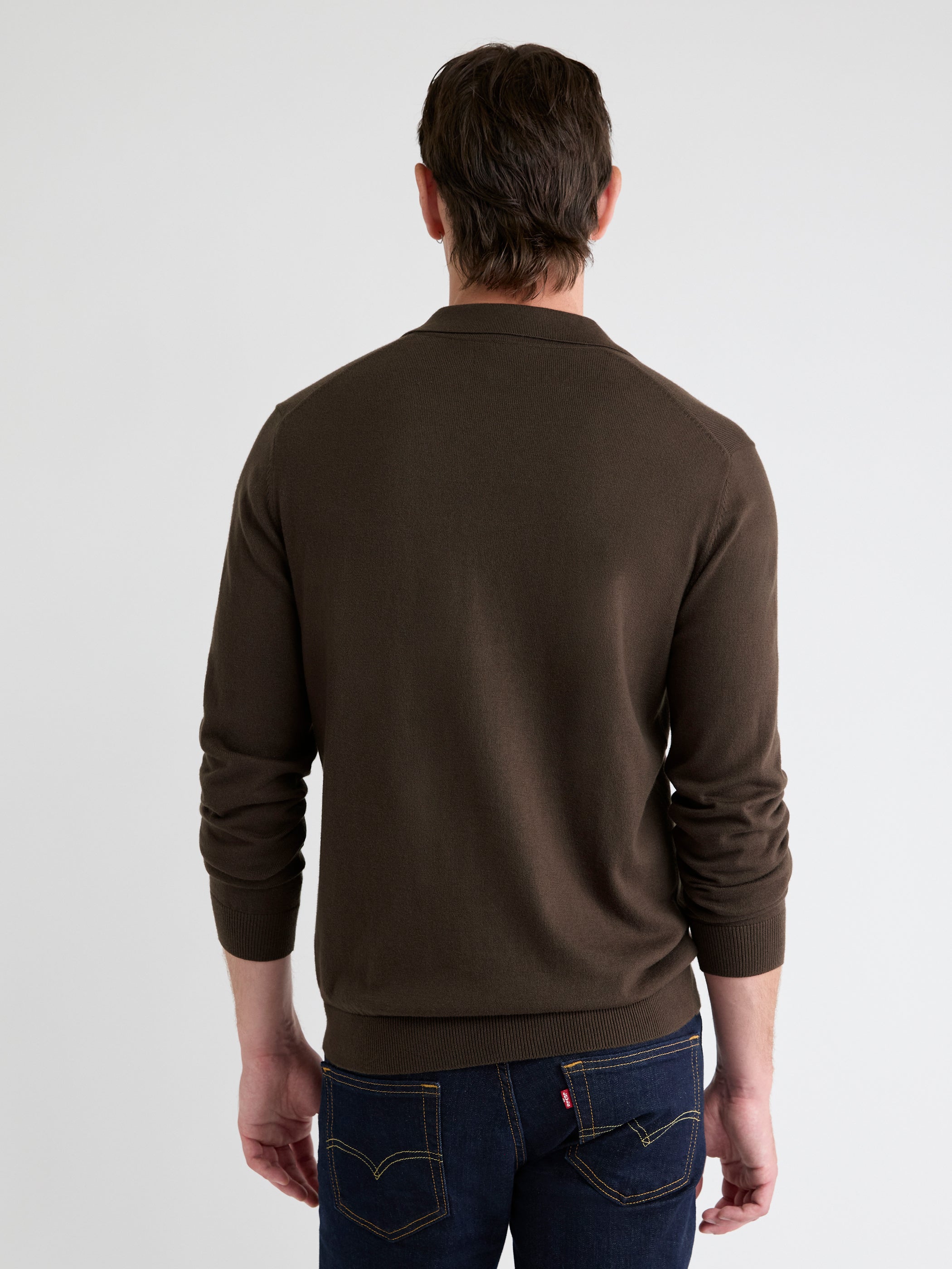 Long-Sleeve Sweater with Johnny Collar