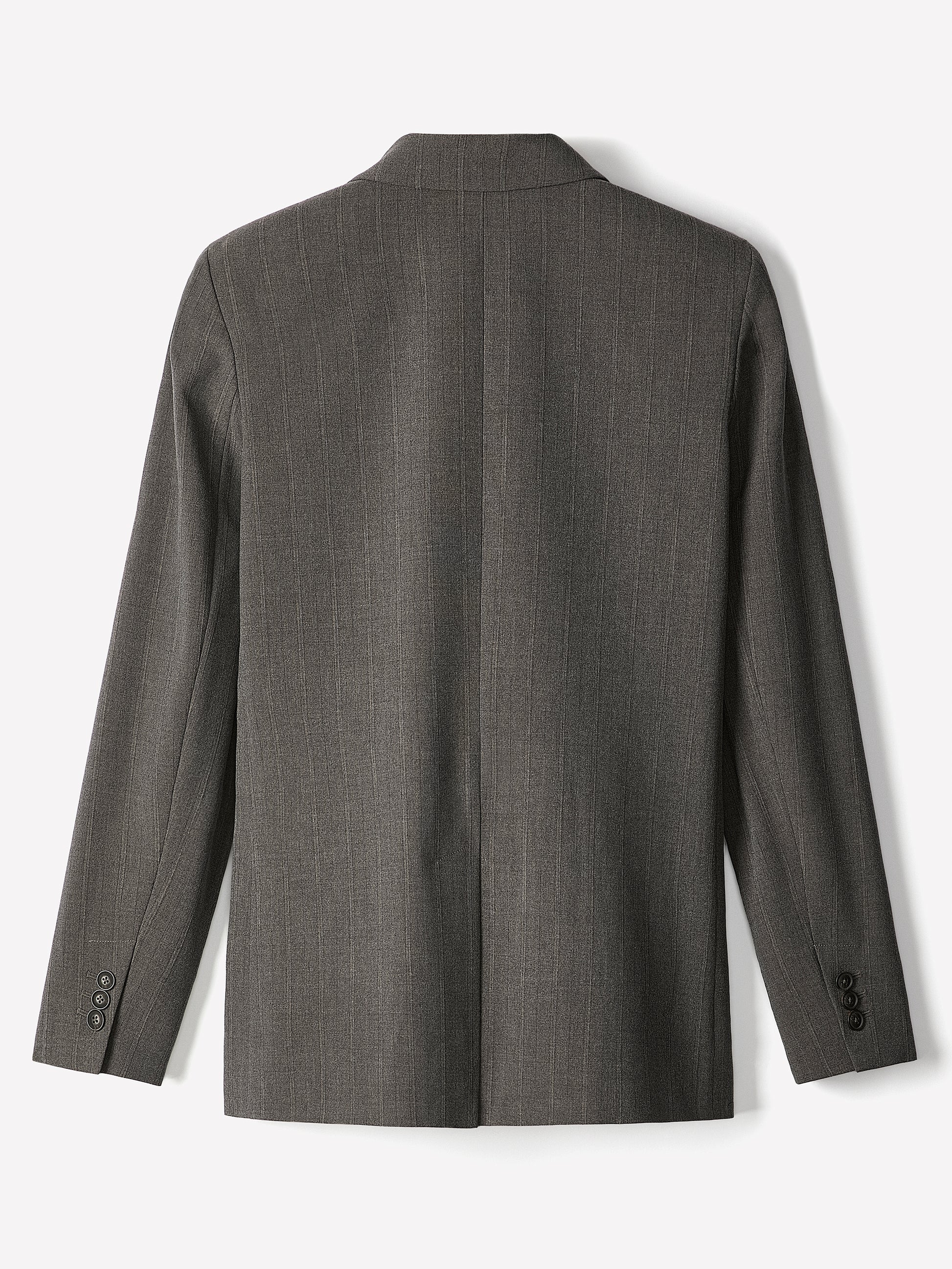 Woven Stretch Classic Relax Blazer with Double-Breasted Closure