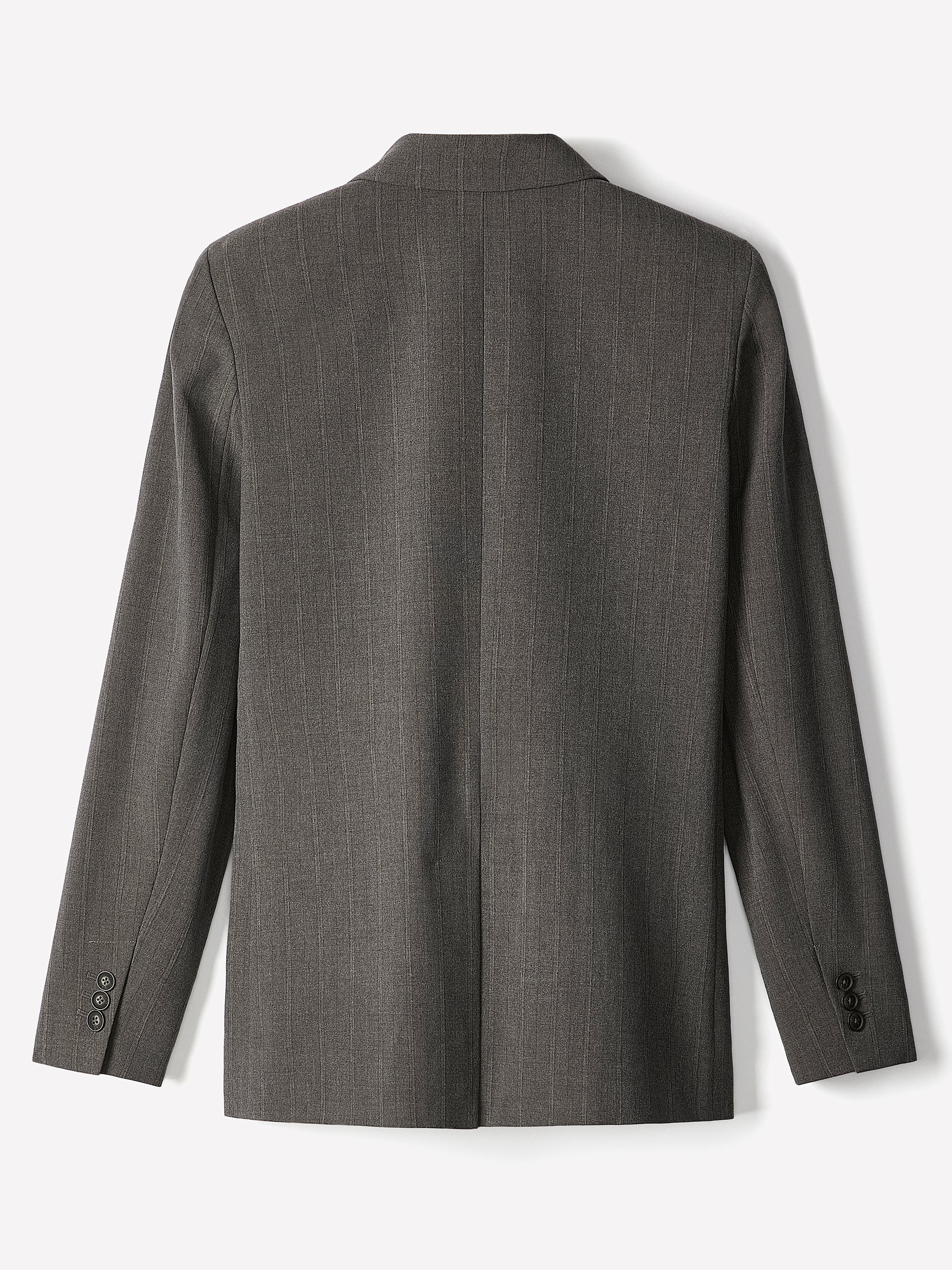 Woven Stretch Classic Relax Blazer with Double-Breasted Closure