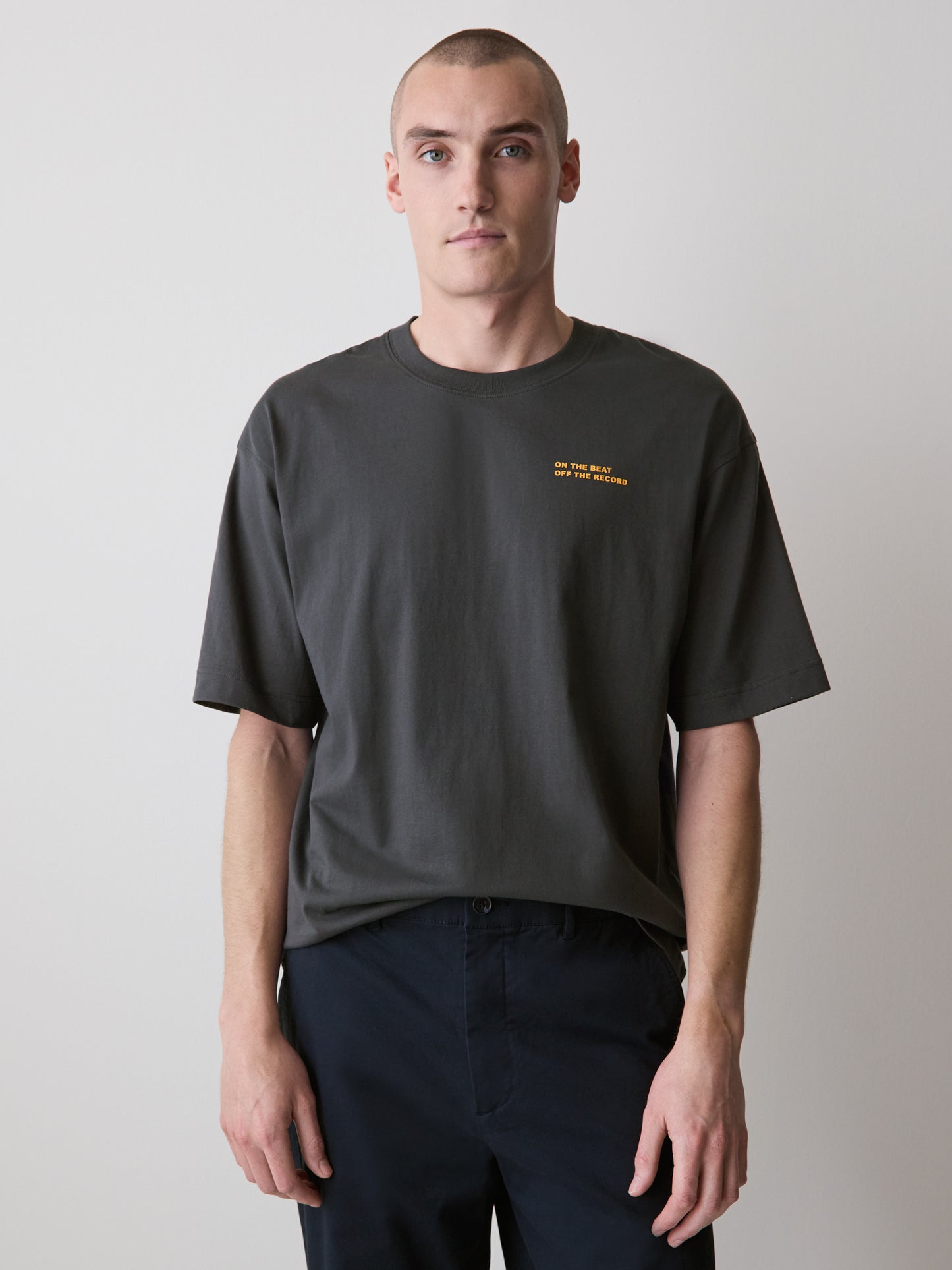 Oversized Short-Sleeve Crew-Neck Tee with Print