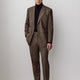 Tapered Brown Tweed Woven Pant
