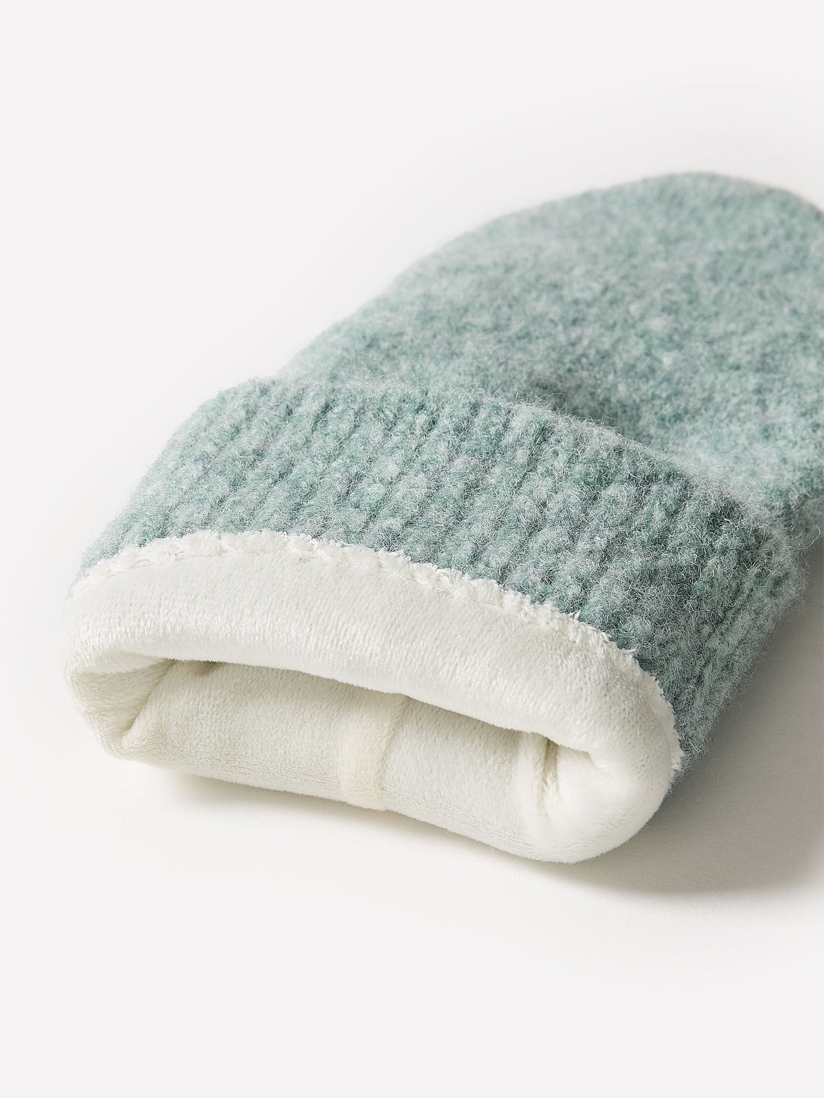 Brushed Jersey Knit Flip Mittens with Wool Blend