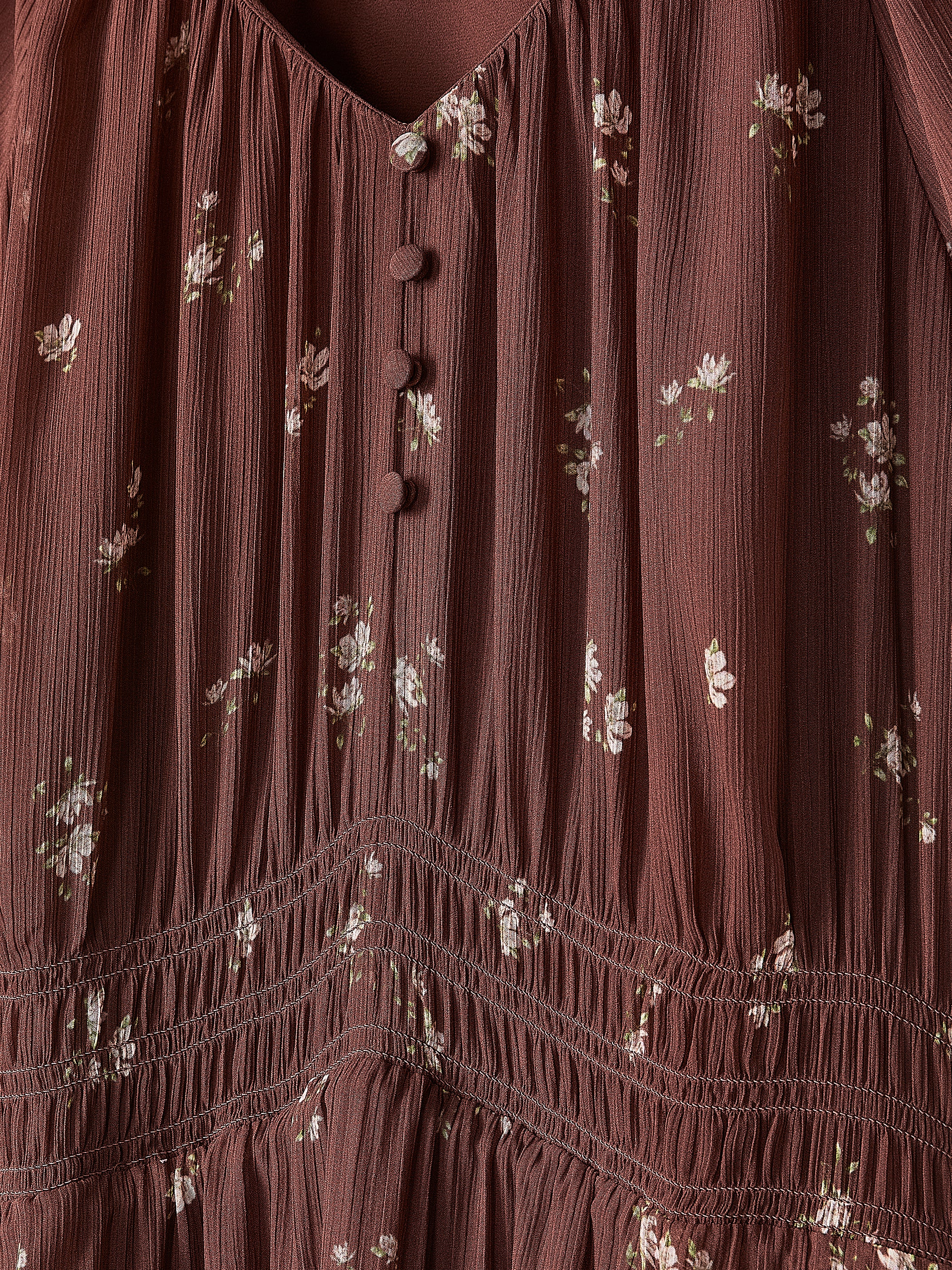 Robe Midi Cintrée et Évasée à Manches Courtes à Volants