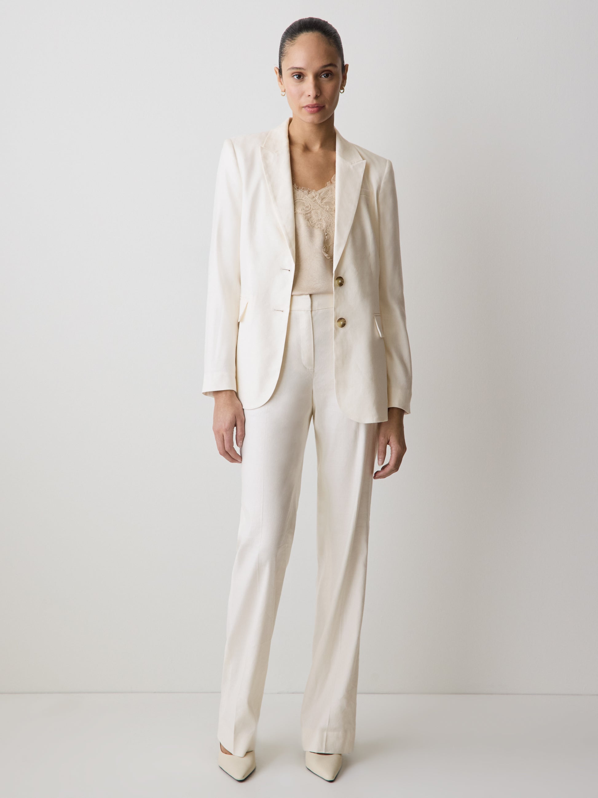 Linen-Blend Blazer