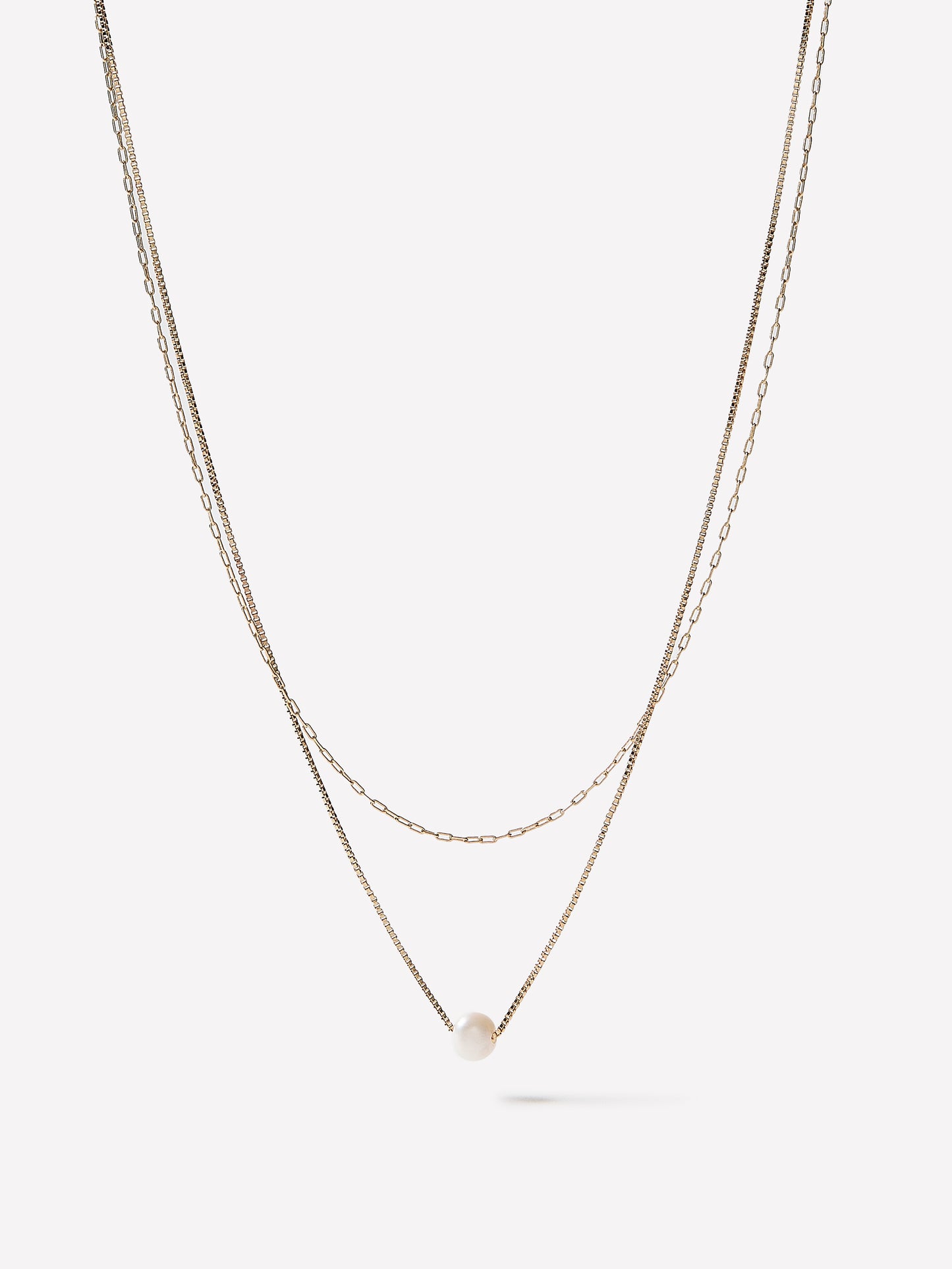 Necklace Multi Row Freshwater Pearl Metal