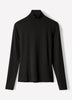 Knit Pullover Fitted Stretch Viscose Mock Neck