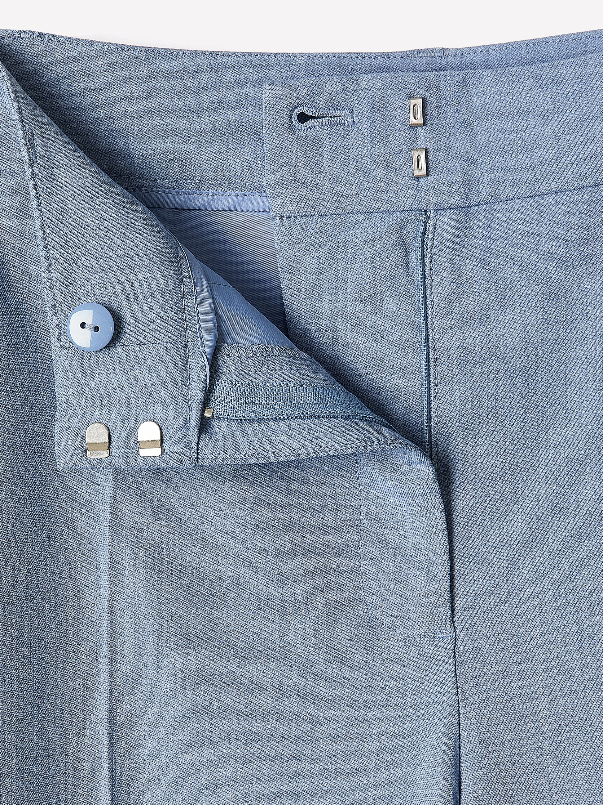 Light Blue Mid-Rise Flare-Leg Pant