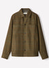 Wool Blend Check Overshirt Tailored Collar