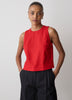 Sleeveless Crew-Neck Linen-Blend Blouse