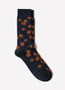 Men's Knit Socks, Viscose Blend, Floral Pattern