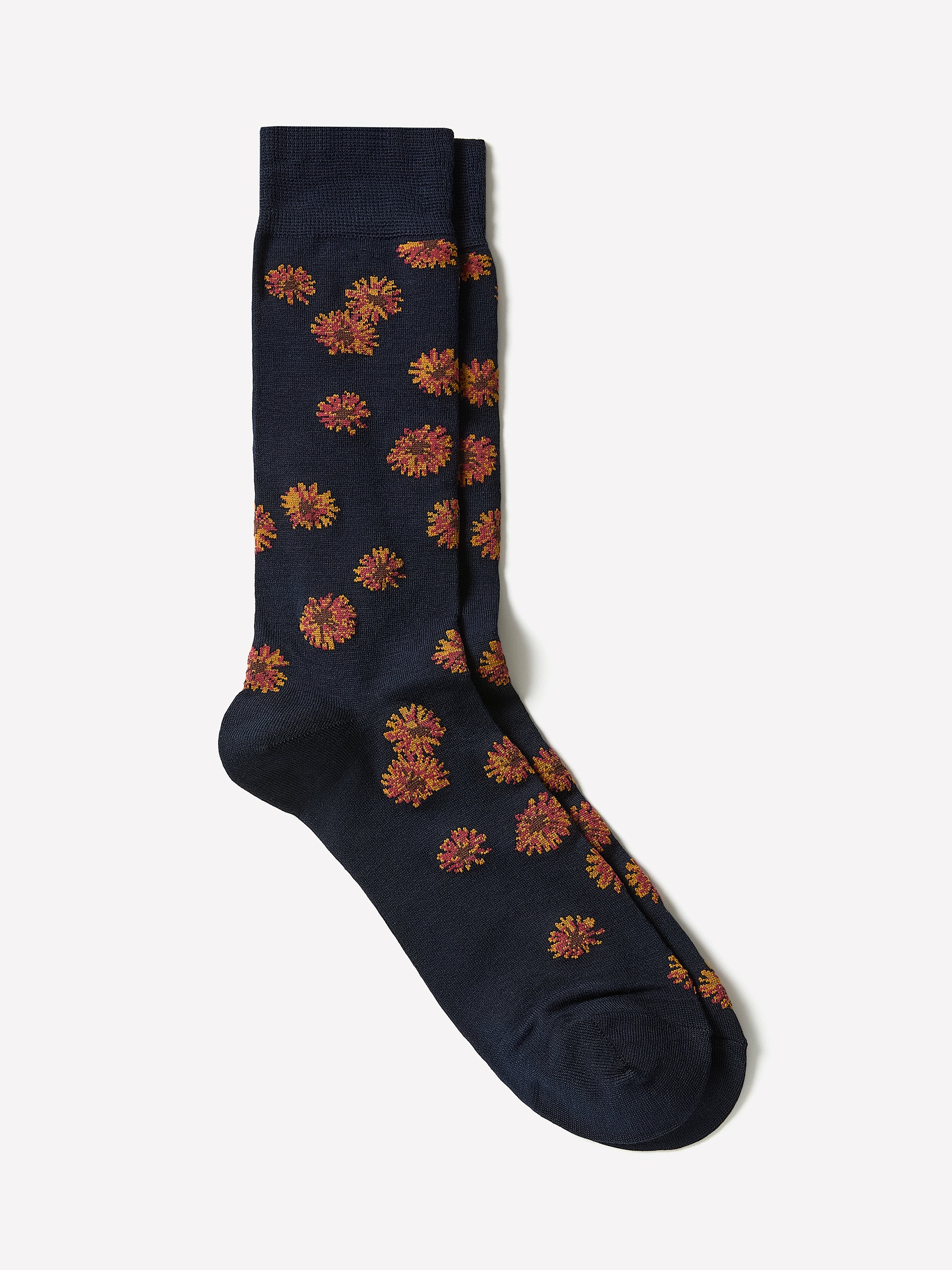 Men's Knit Socks, Viscose Blend, Floral Pattern