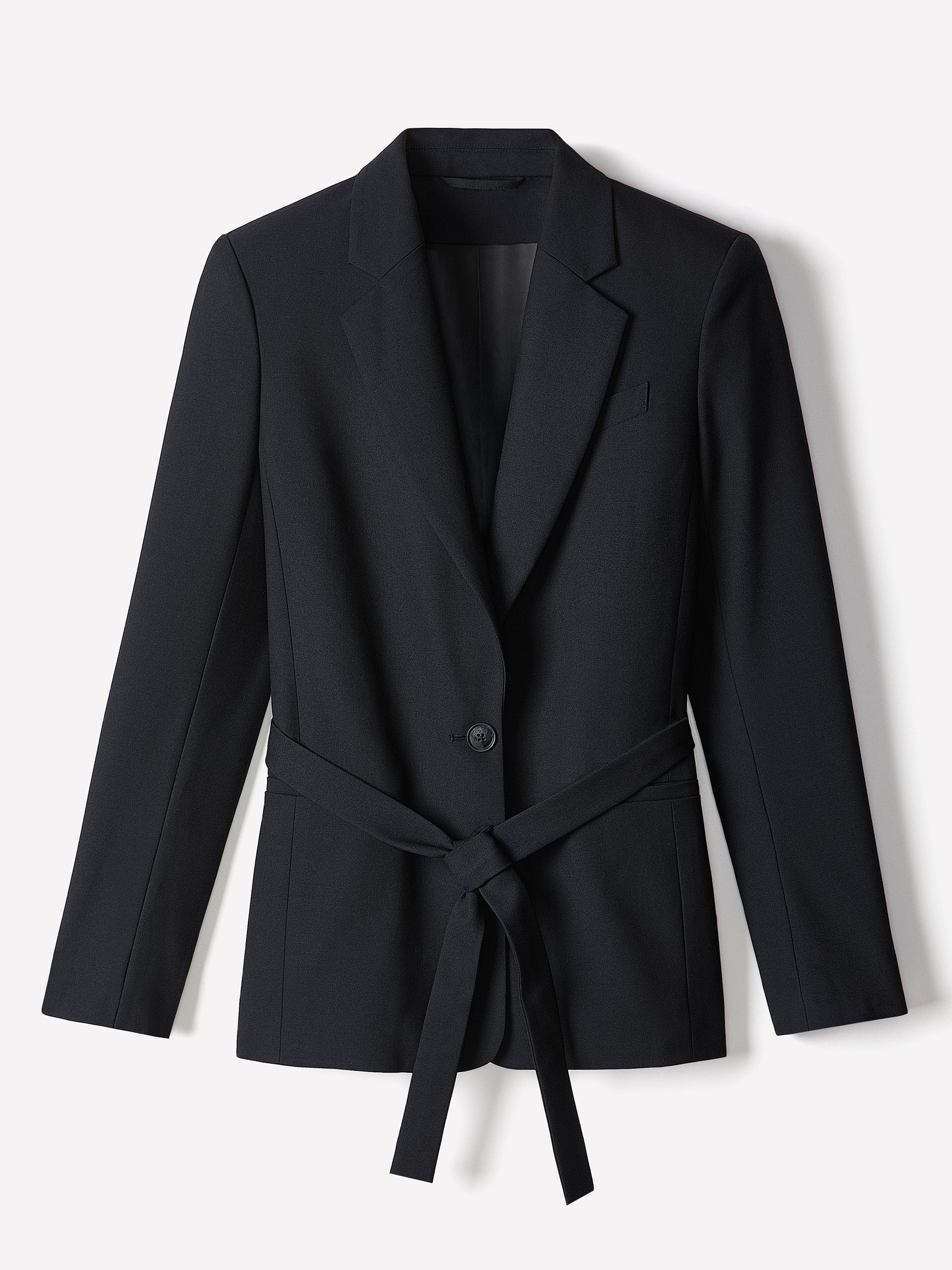 Relaxed-Fit One-Button Blazer with Removable Sash