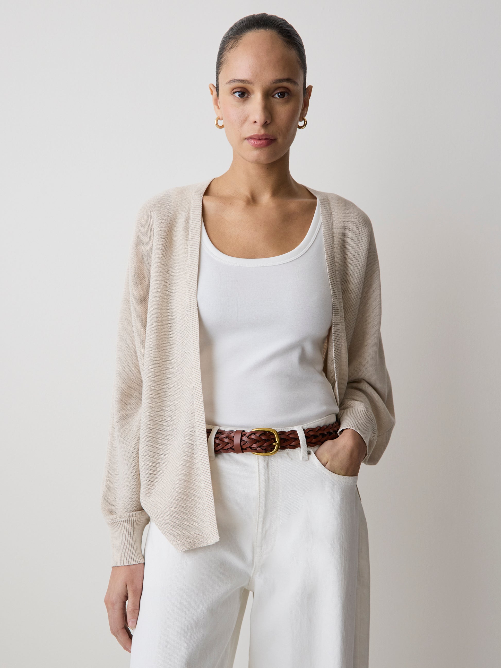 Long-Sleeve Cape Cardigan