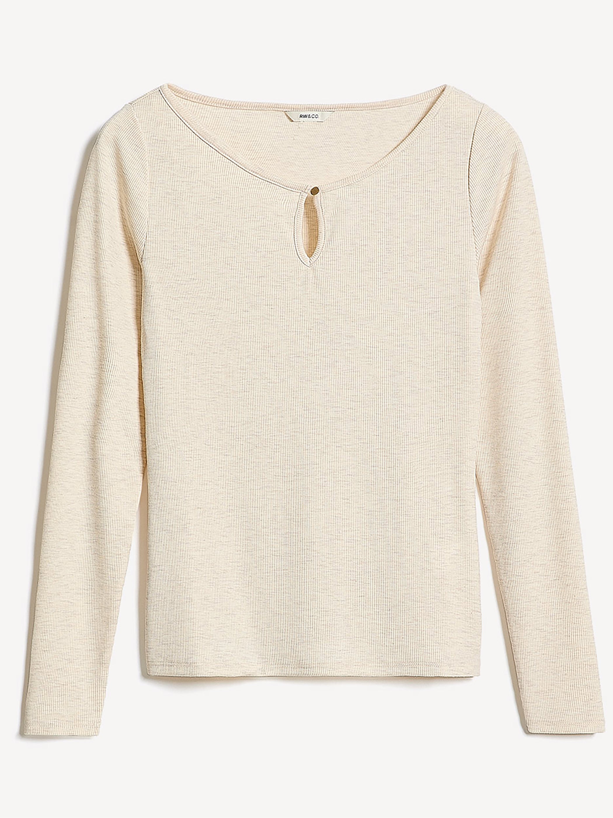 Long-Sleeve Scoop-Neck Ribbed Top
