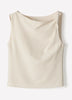 Woven Linen Blend Blouse with Shoulder Twist