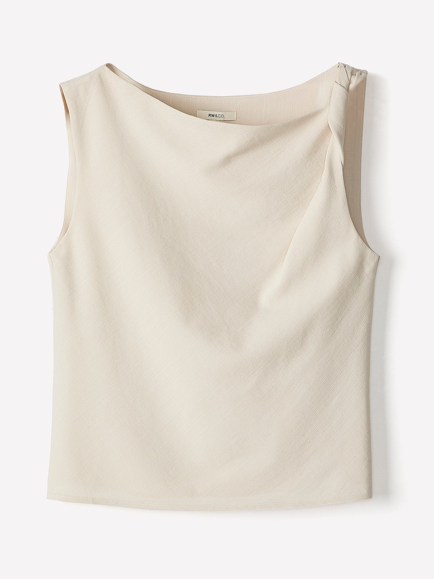 Woven Linen Blend Blouse with Shoulder Twist