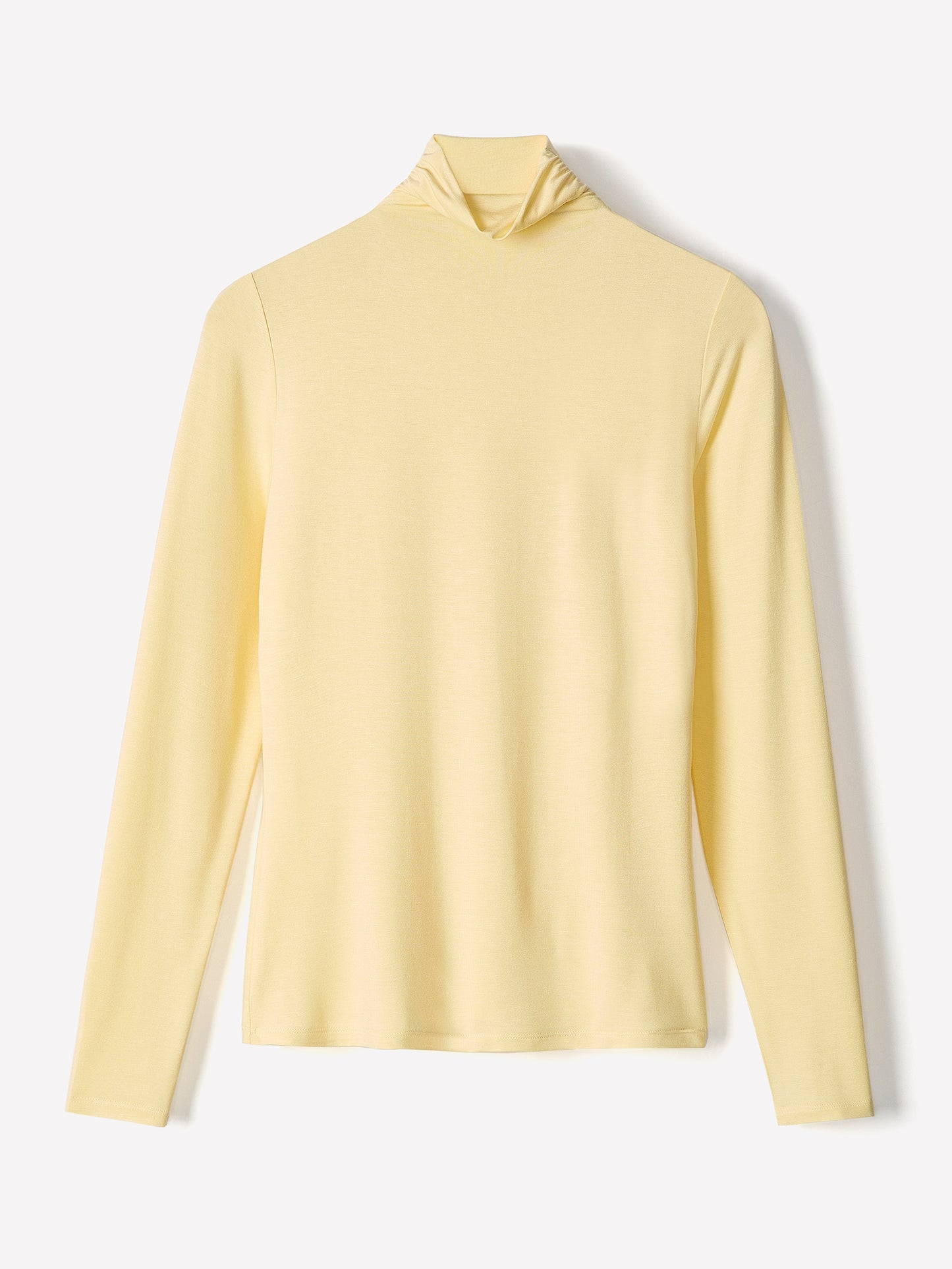Knit Pullover Fitted Stretch Viscose Mock Neck