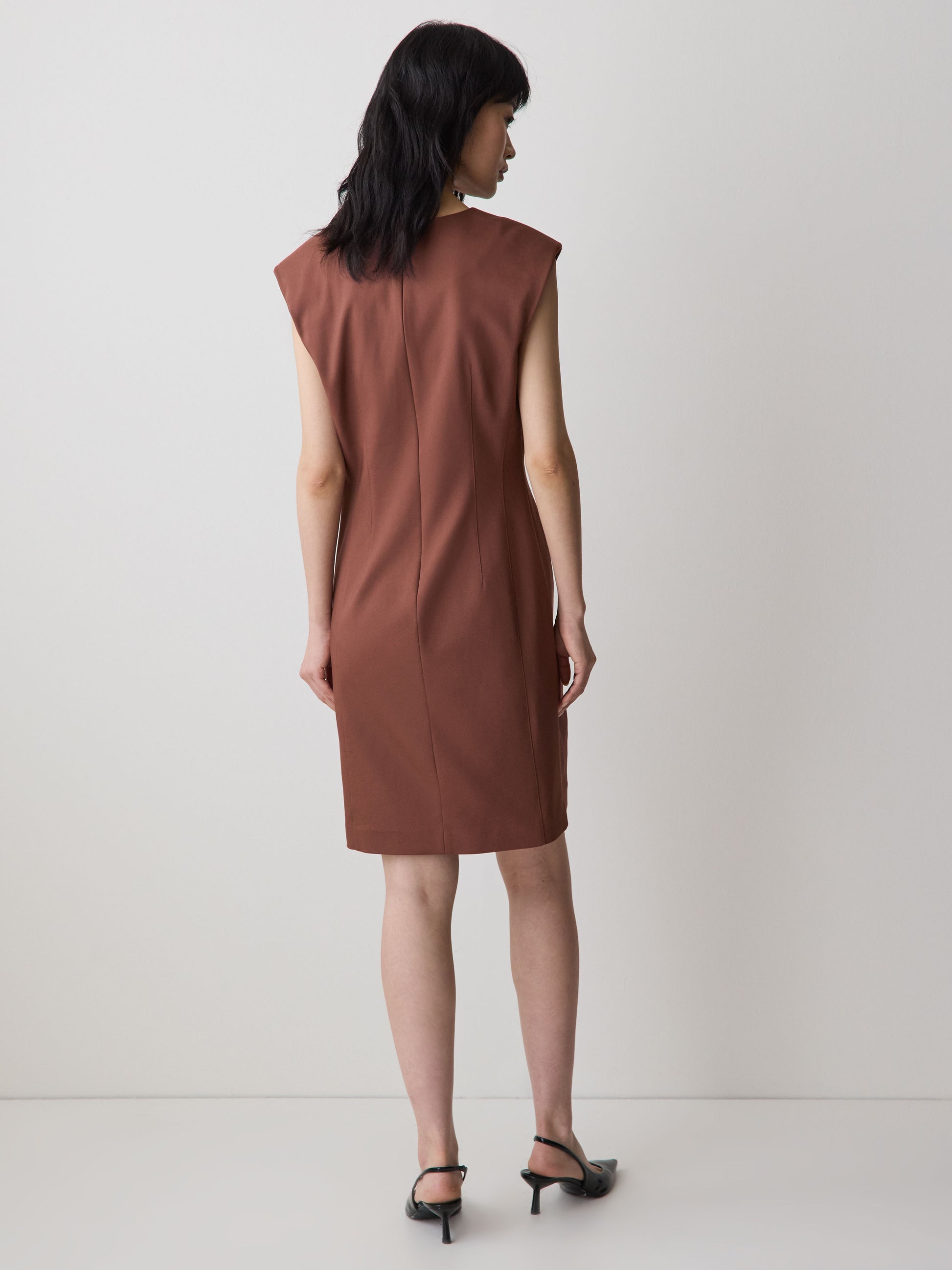 Sleeveless Crew-Neck Mini Dress