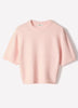 Knit Sweater Striped Hairy Short Sleeve