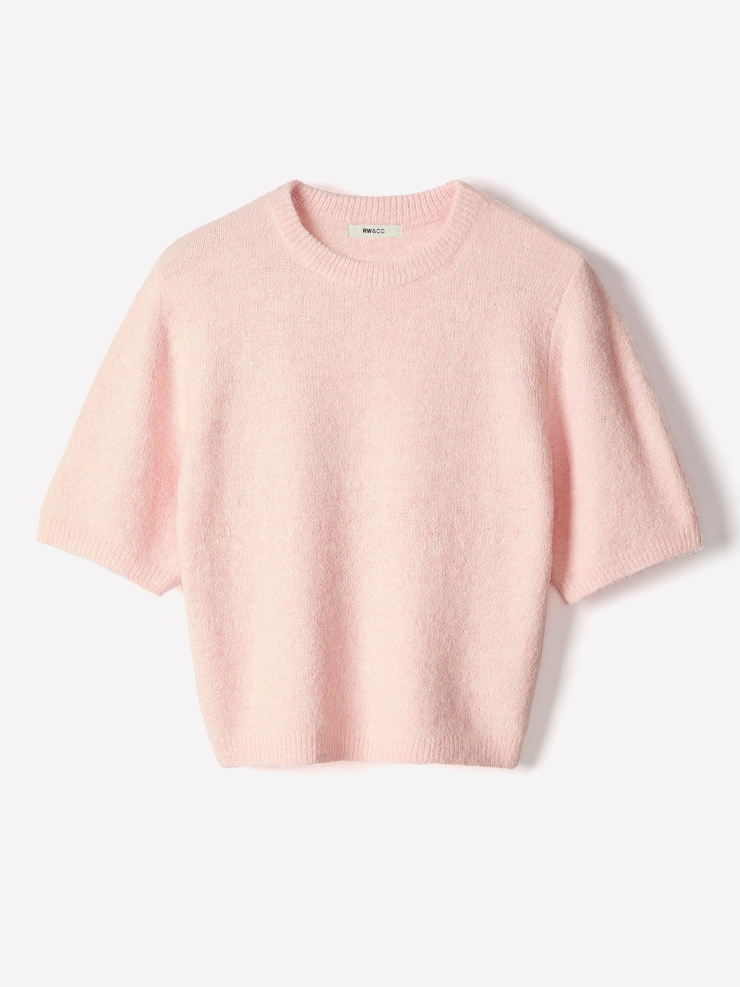 Knit Sweater Striped Hairy Short Sleeve