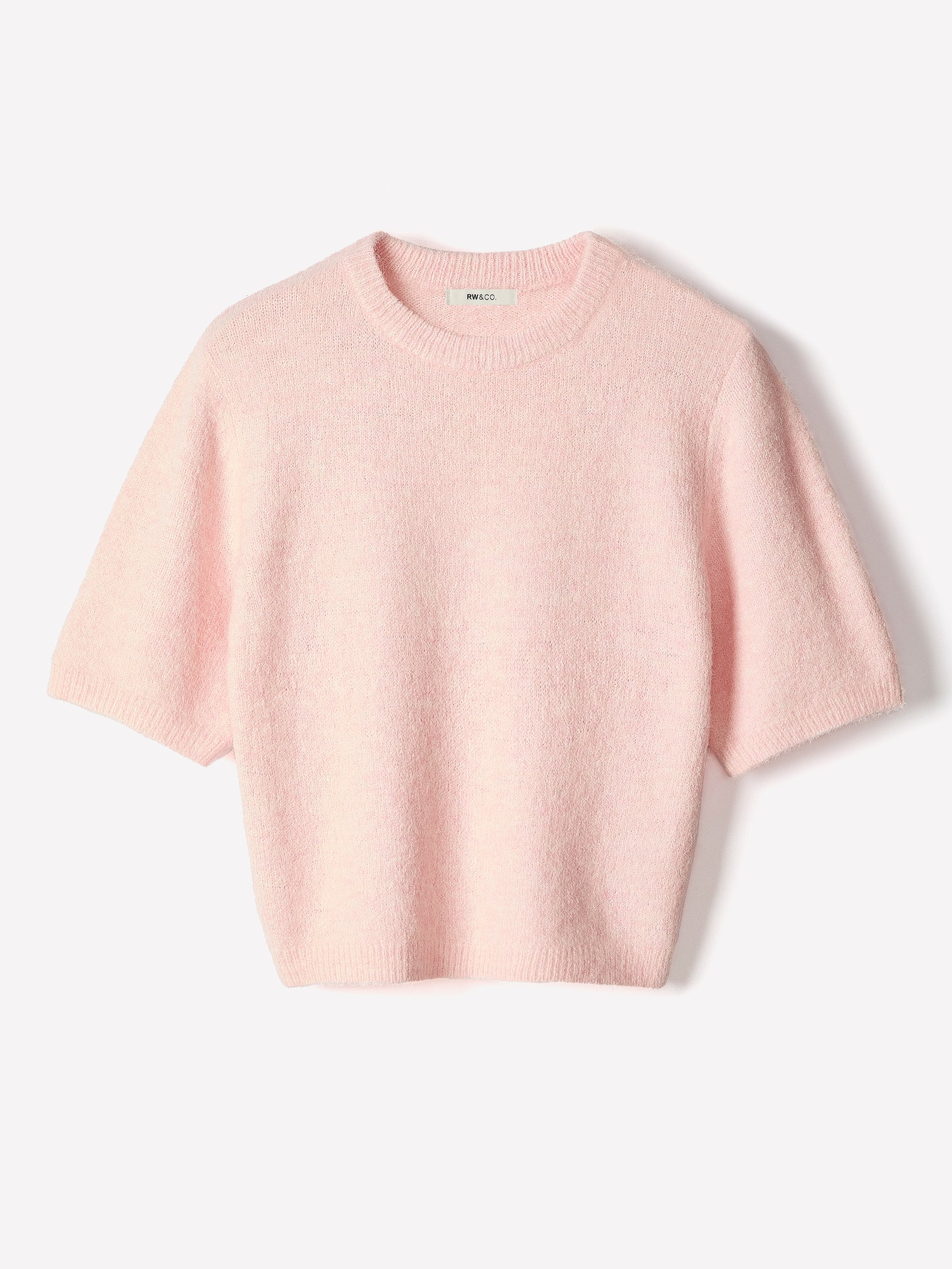 Knit Sweater Striped Hairy Short Sleeve