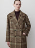 Woven Wool Blend Double-Breasted Long Coat