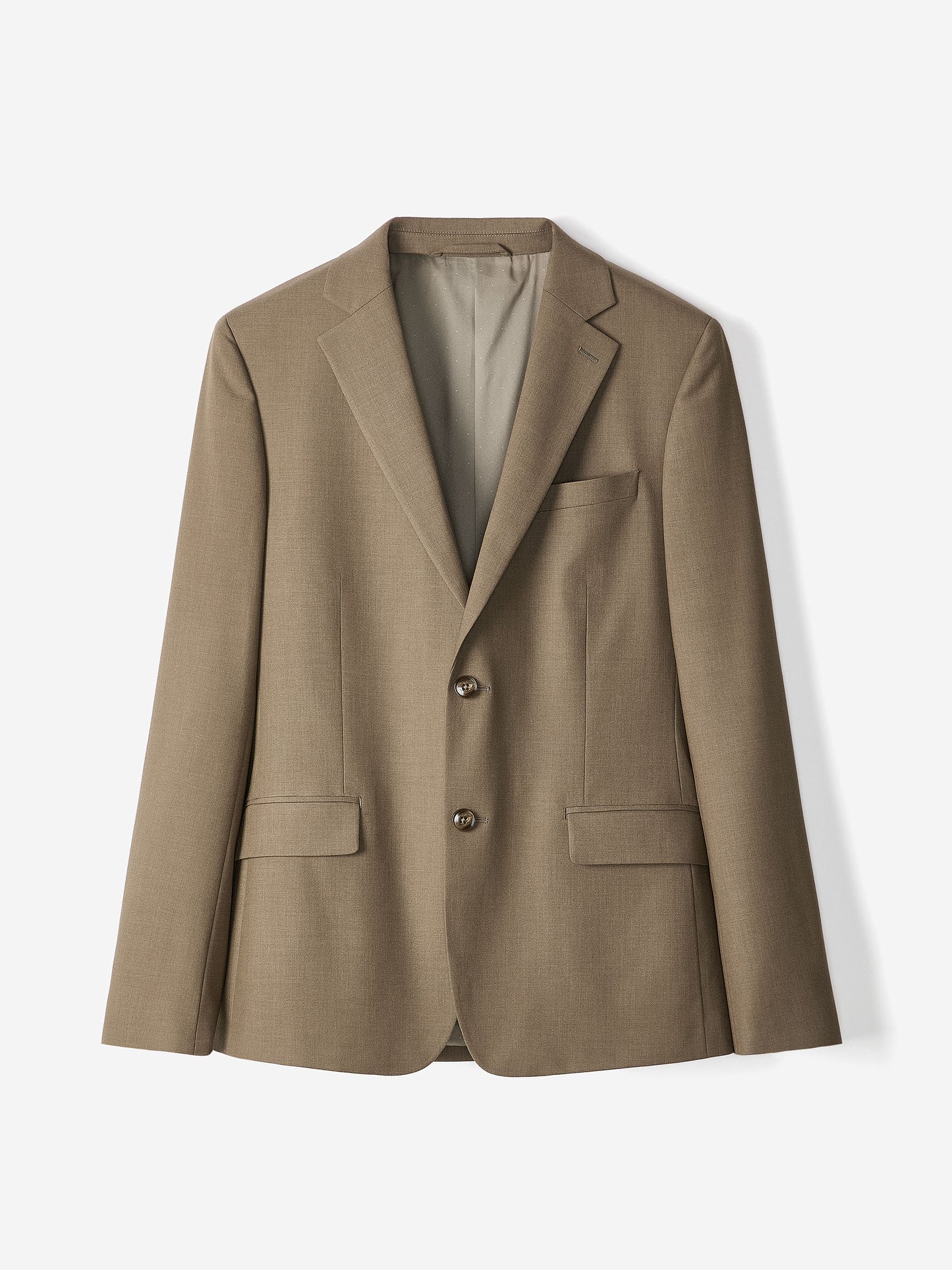 Slim Fit Woven Blazer Dark Sand