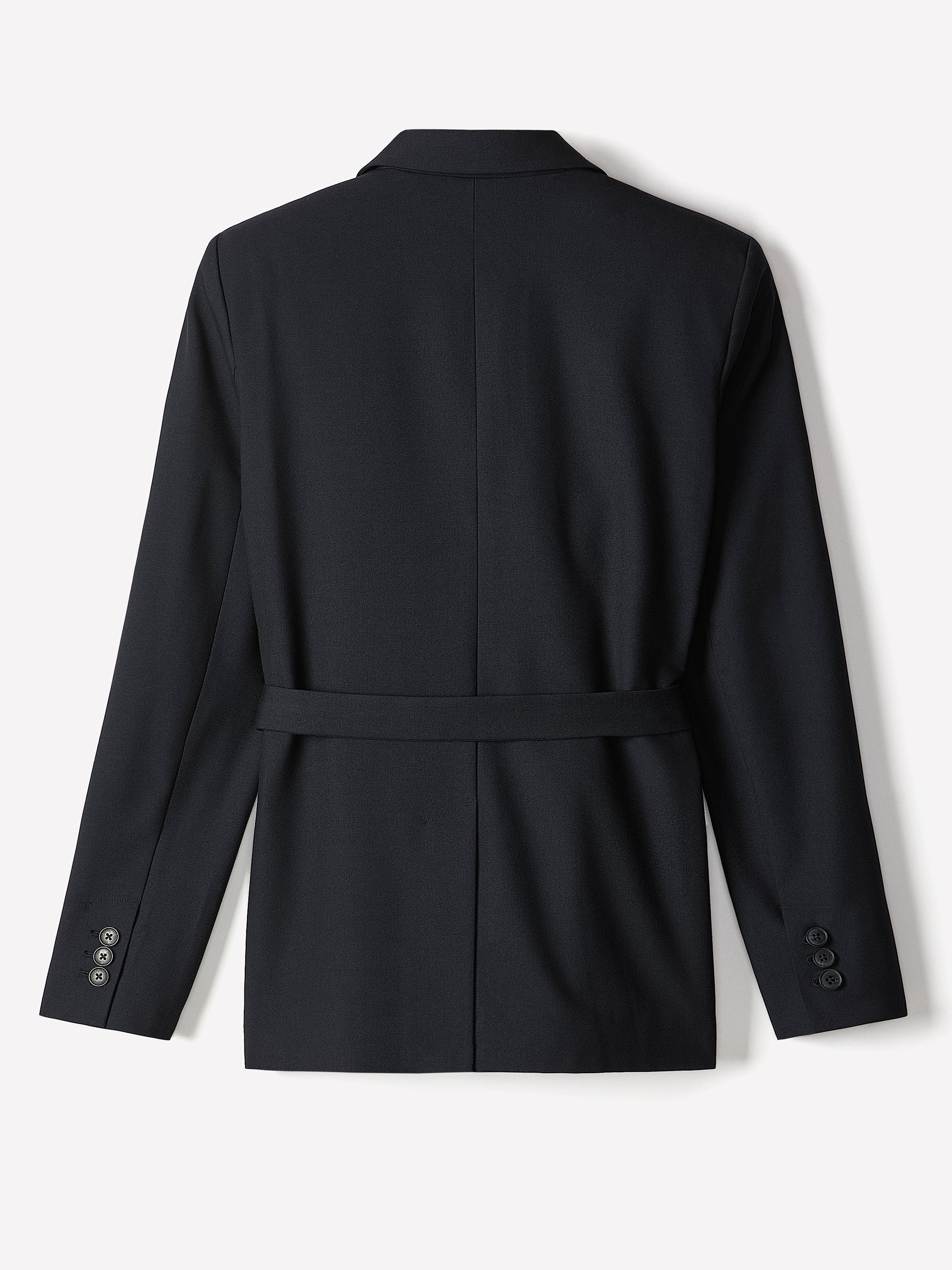 Relaxed-Fit One-Button Blazer with Removable Sash