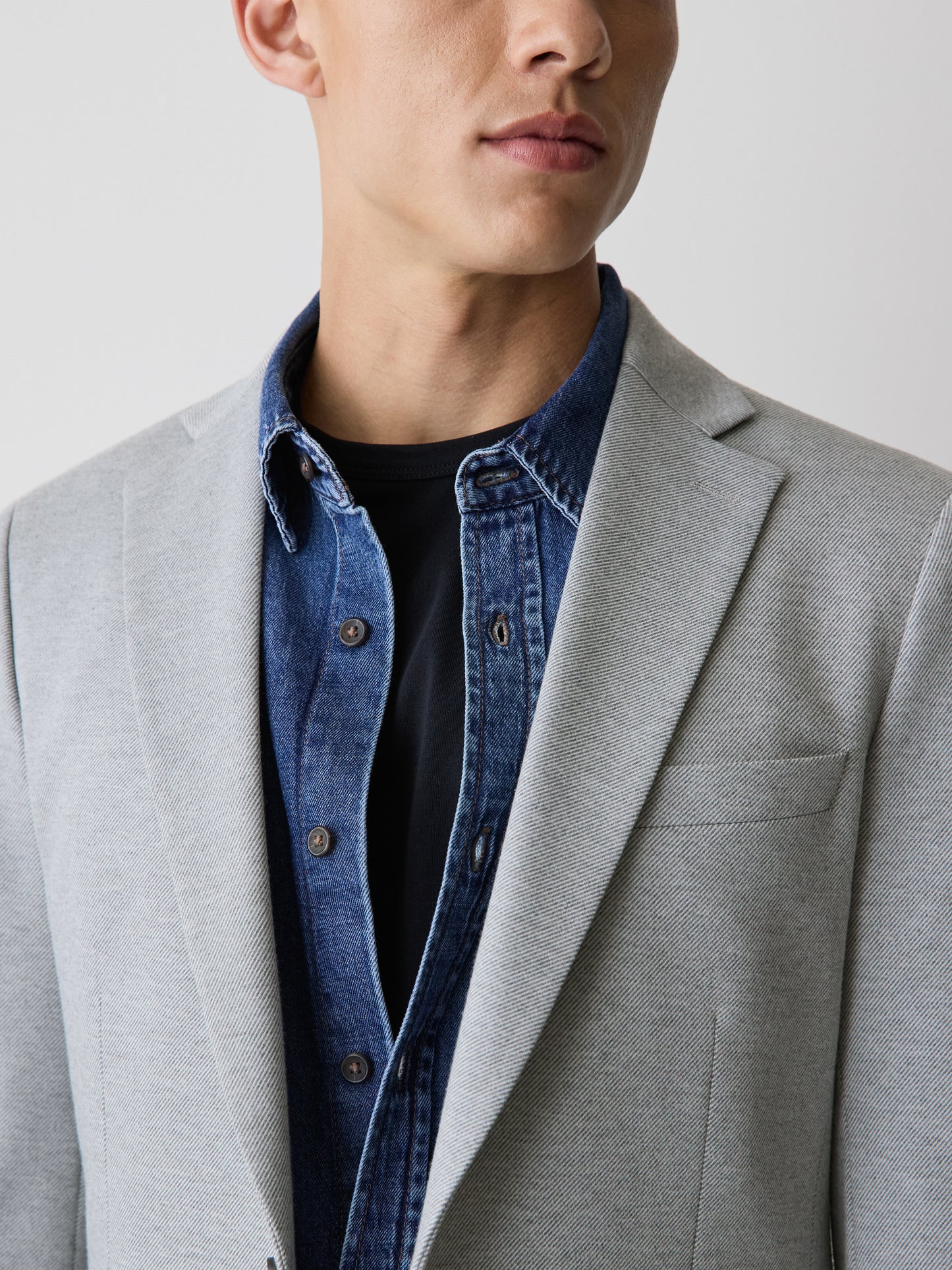 Slim-Fit Knit Blazer