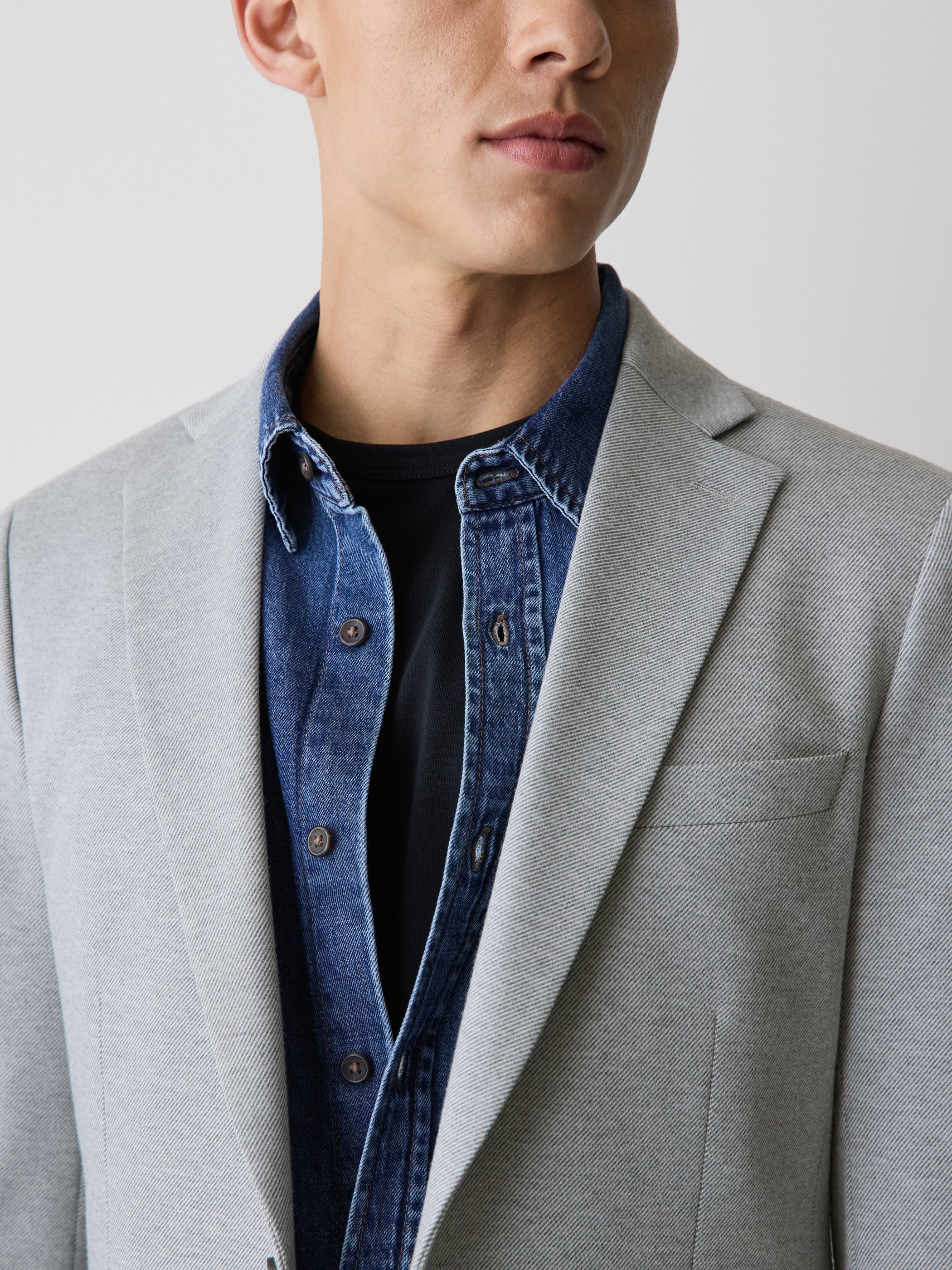 Slim-Fit Knit Blazer