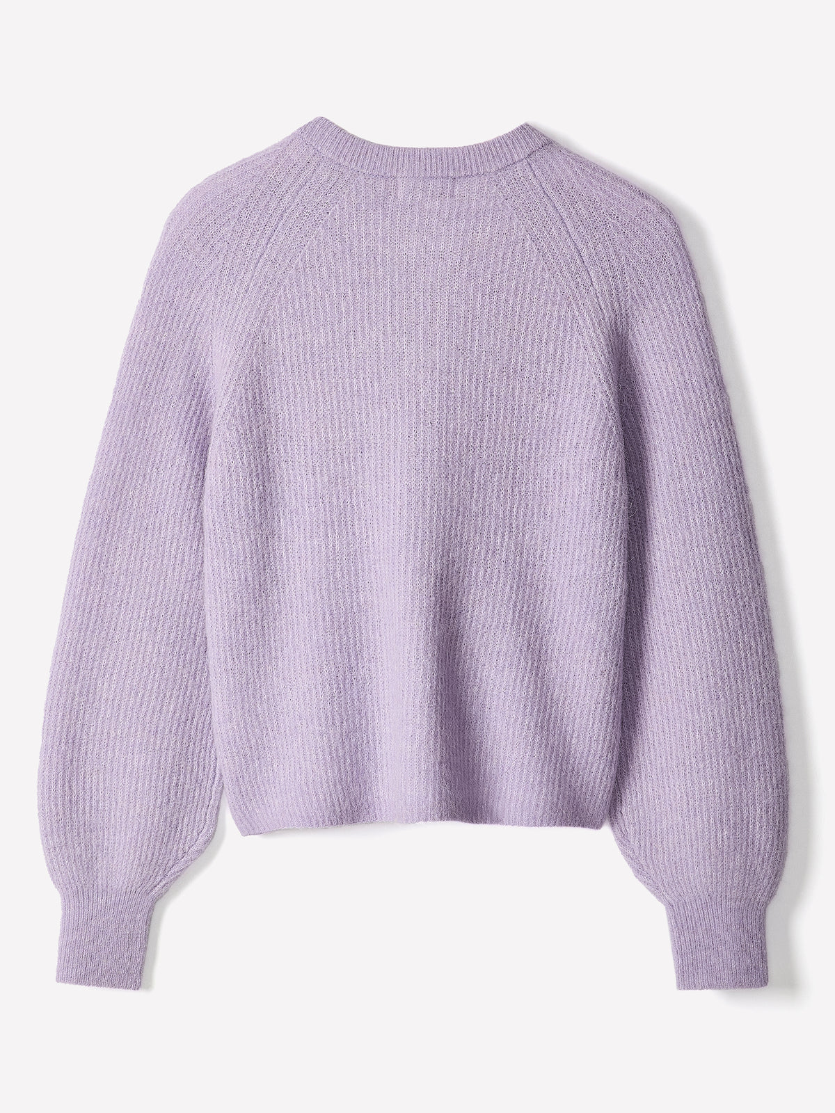Wool-Blend Long-Sleeve Crew-Neck Cardigan