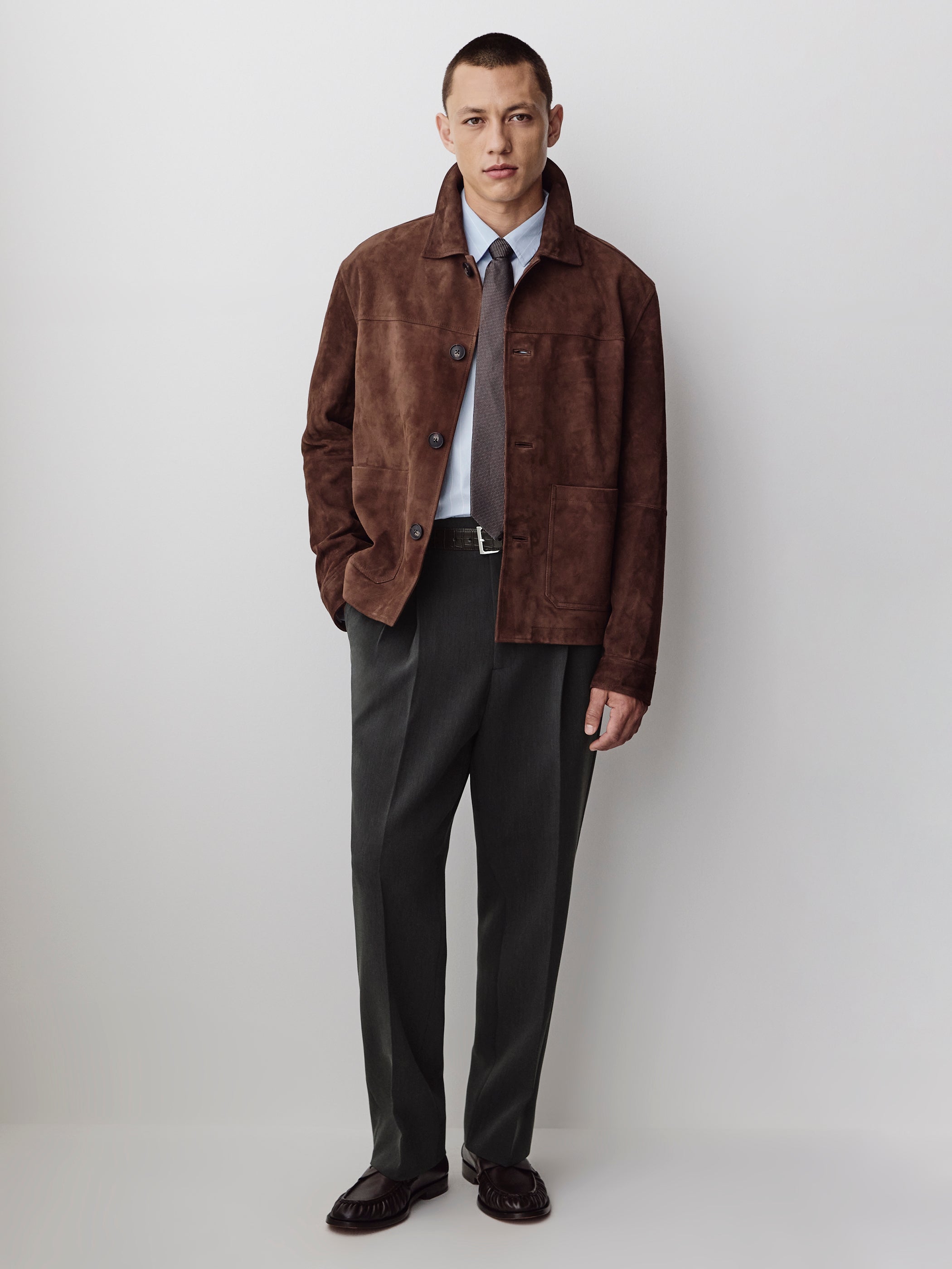 Wide-Leg Pleated Dress Pant