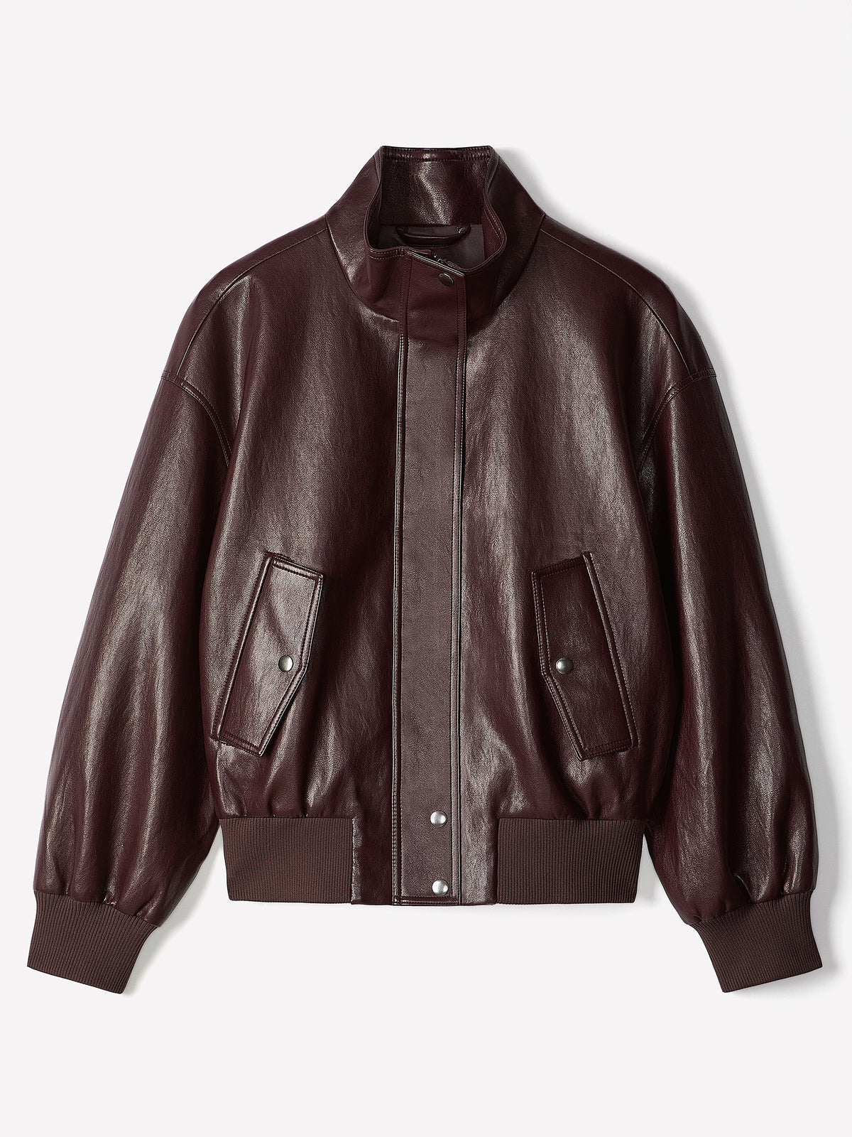 Woven PU Coated Jacket with Funnel Neck