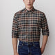 Long Sleeve Charcoal Plaid Cotton Shirt