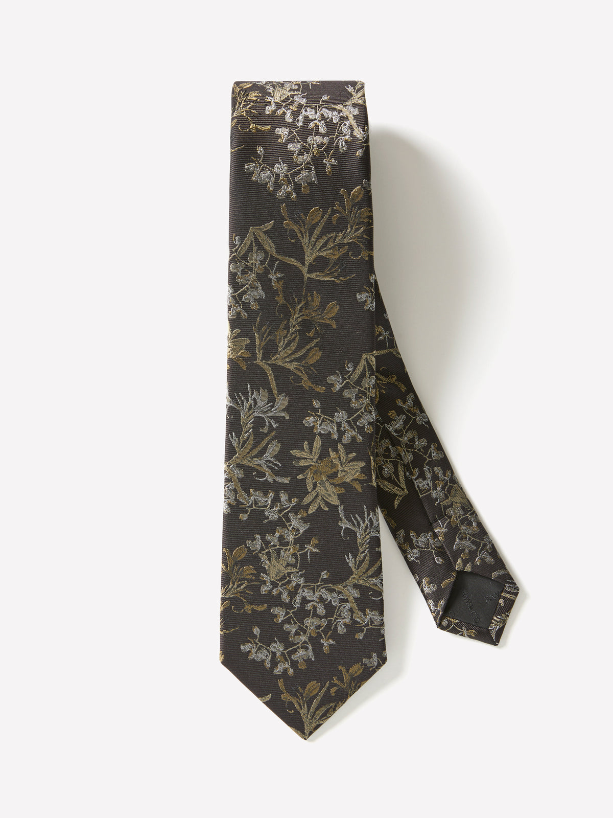 Skinny Tie with Foliage Pattern