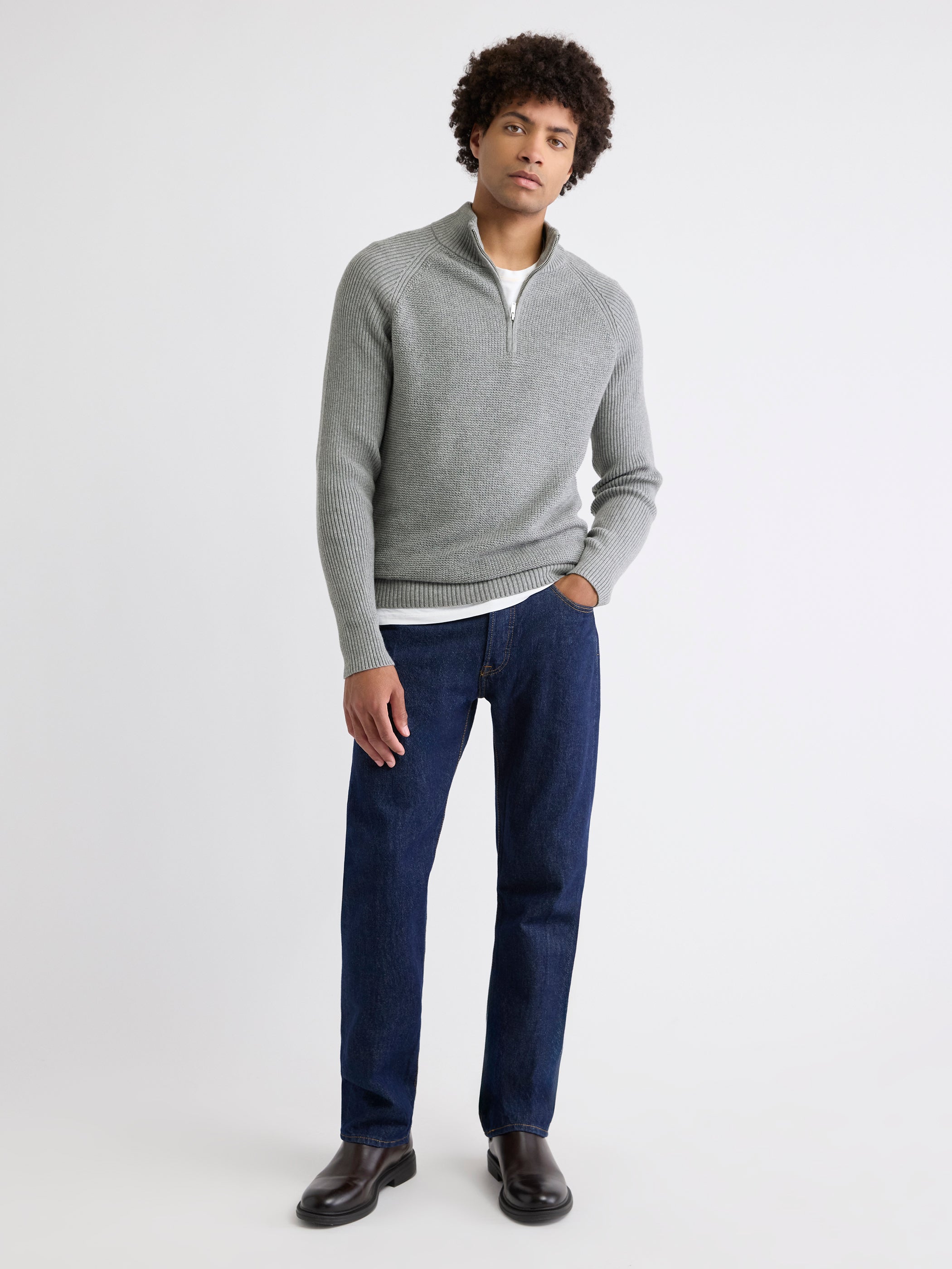 Long-Sleeve Half-Zip Mock-Neck Sweater | RW&CO.