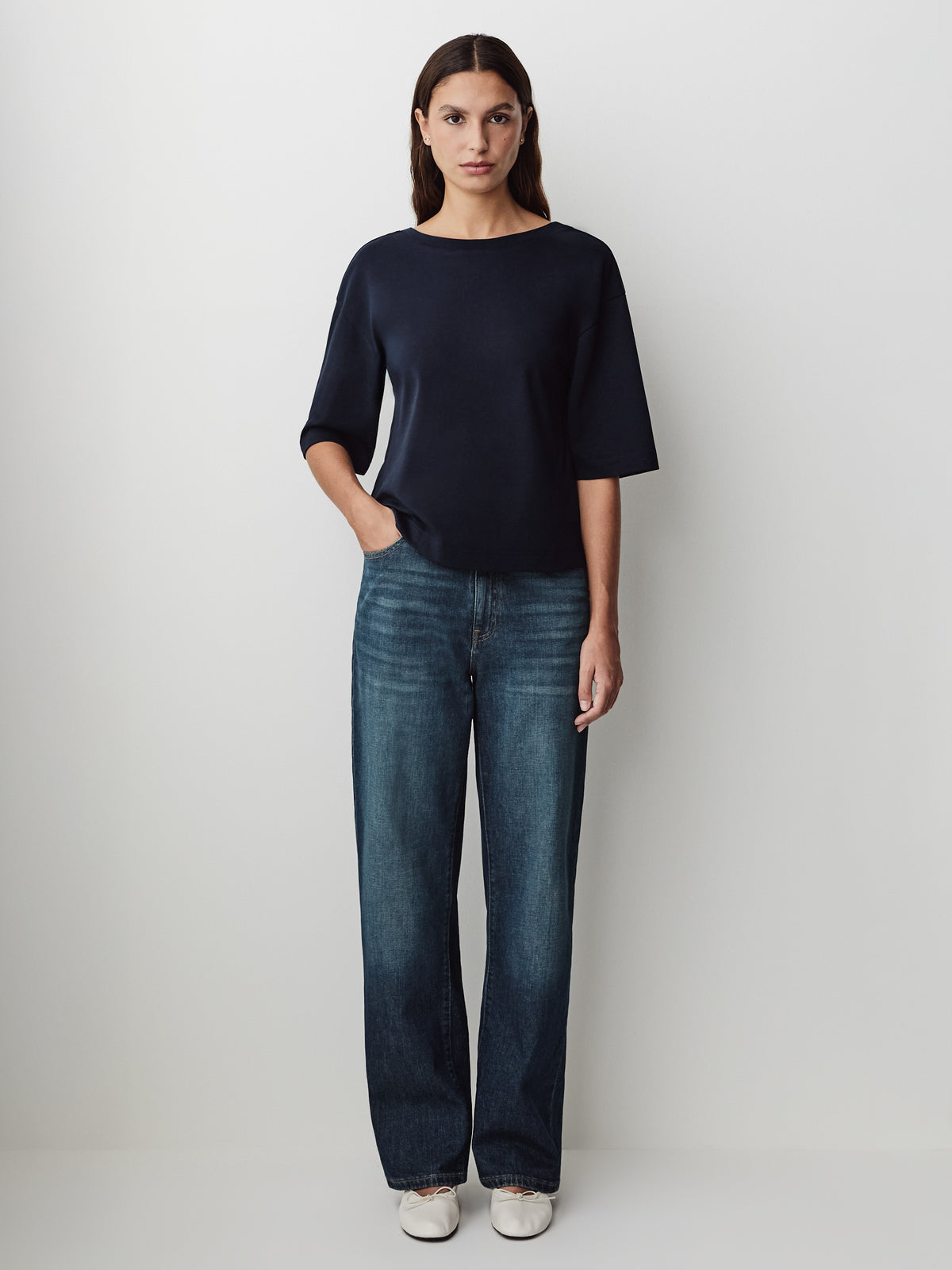 Regular Fit Cotton Scoop Neck Tee
